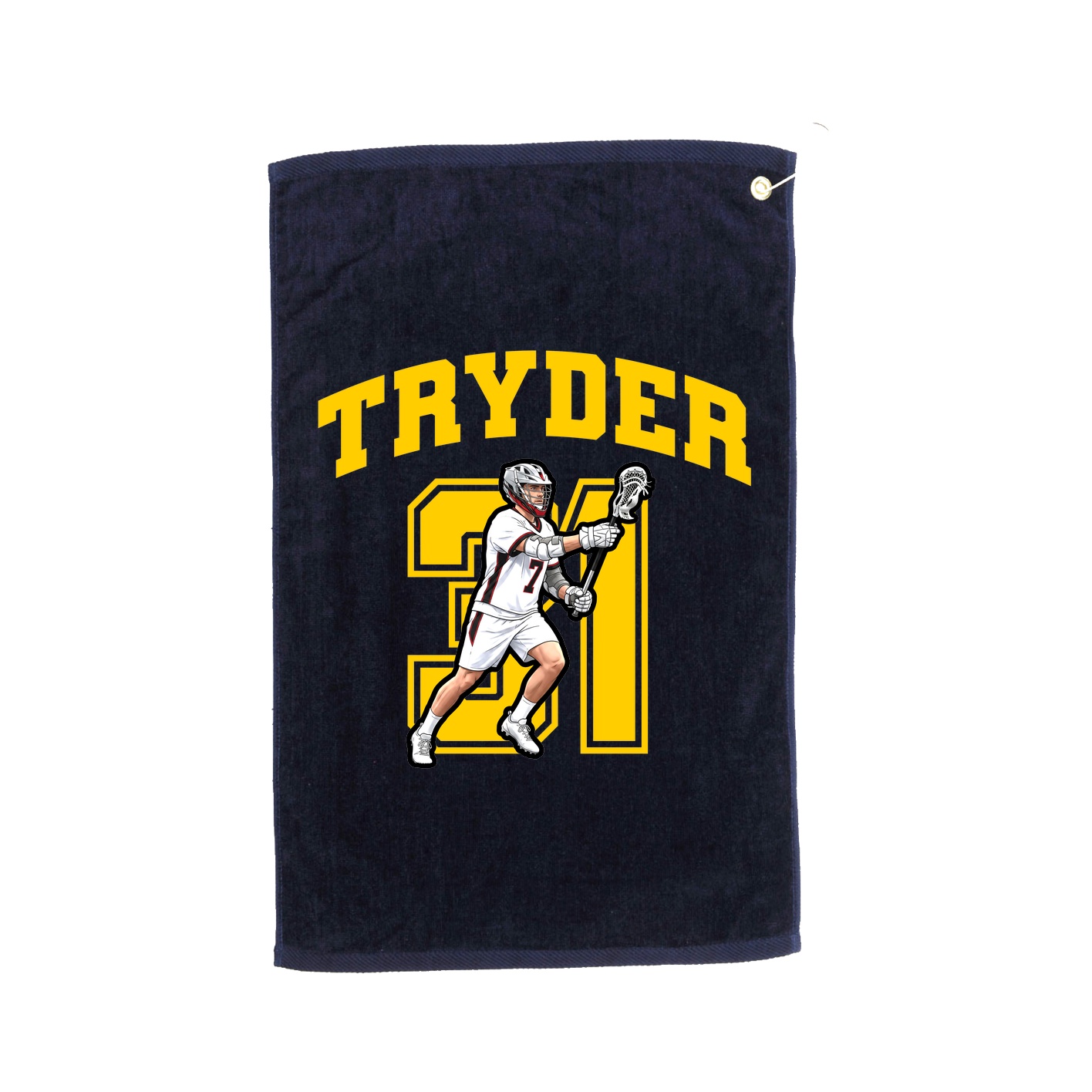 Golf Towel — Number in Navy
