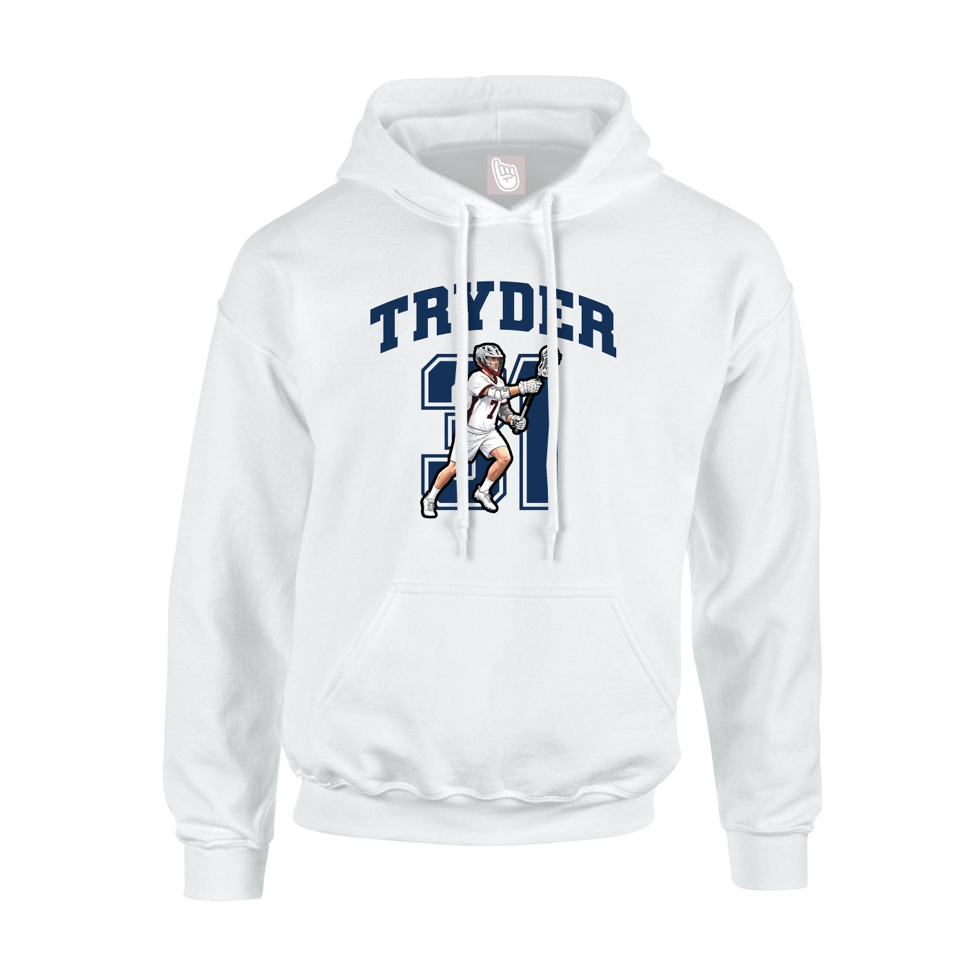Youth Hoodie — Number in White