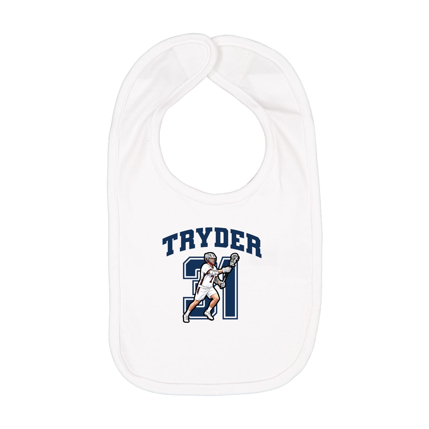 Infant Bib — Number in White