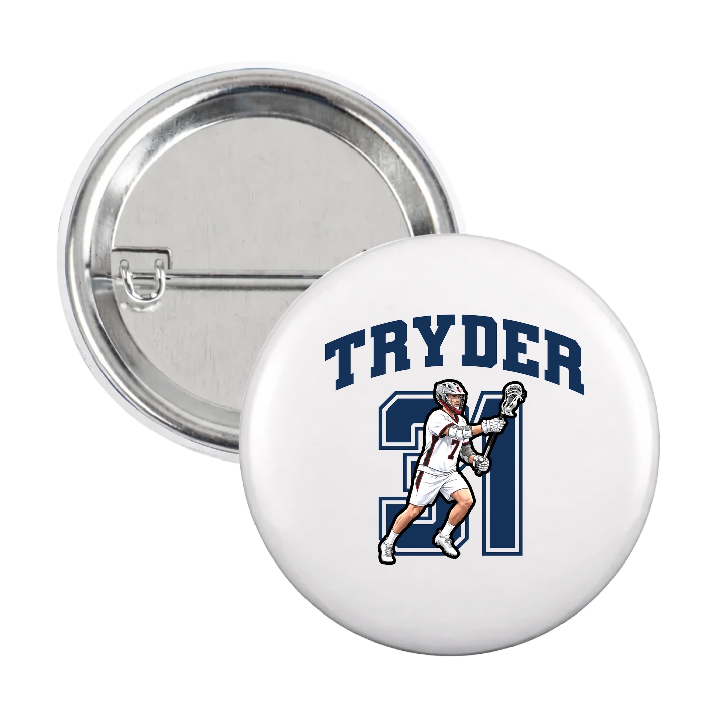 Game Day Button — Number in White