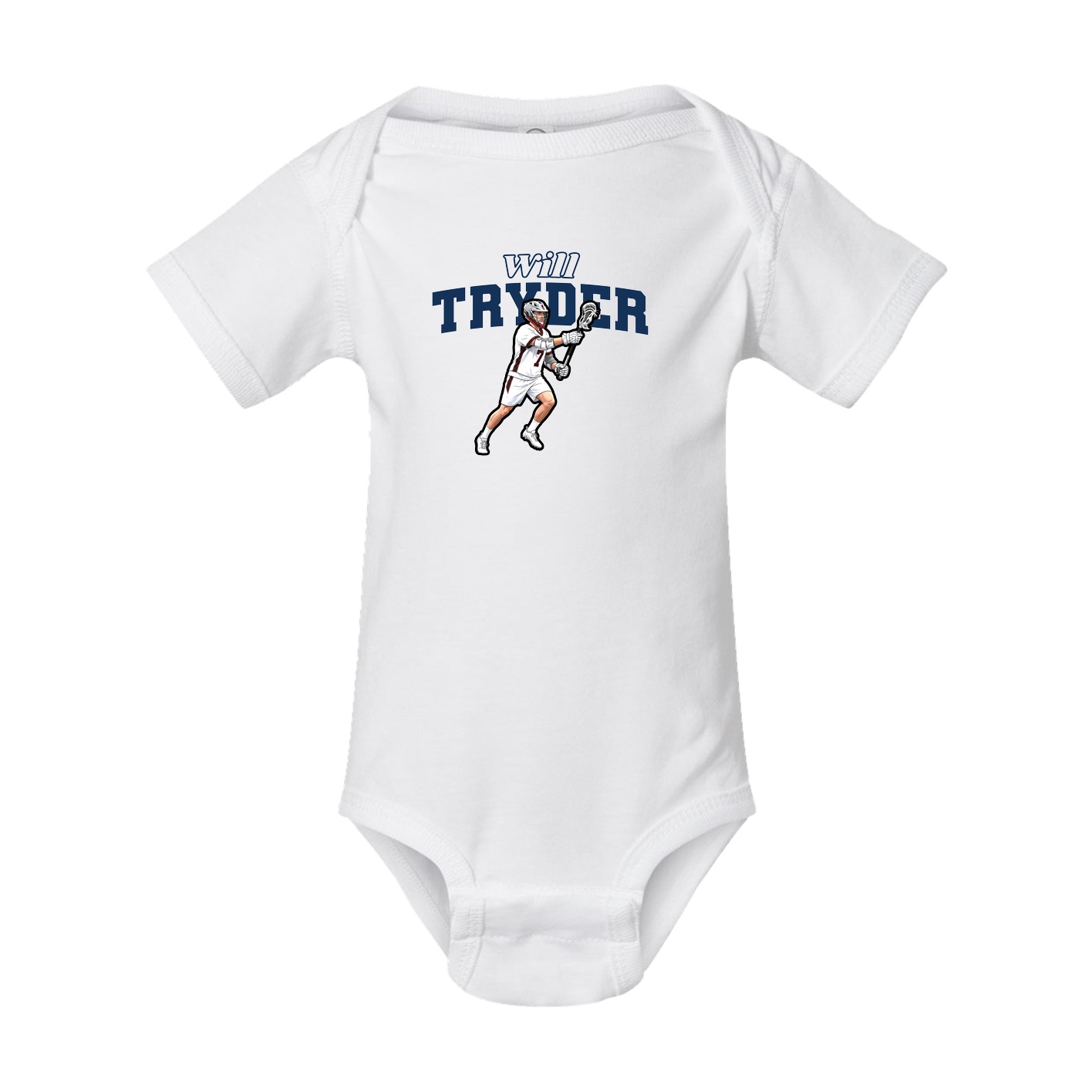 Baby Onesie — Name Arch in White