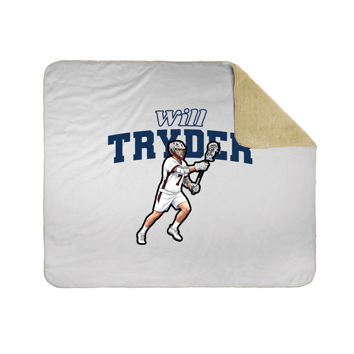 Throw Blanket — Name Arch in White