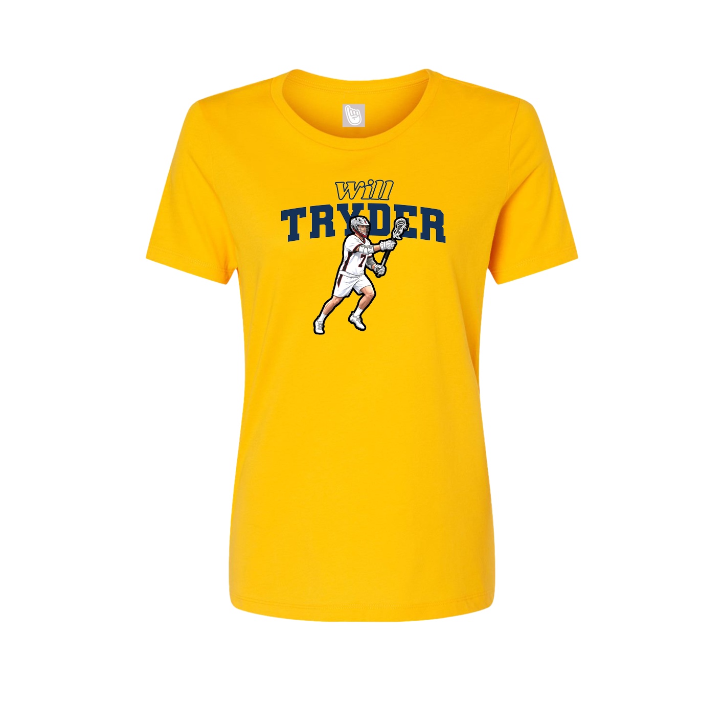 Fitted Women's Tee — Name Arch in Gold