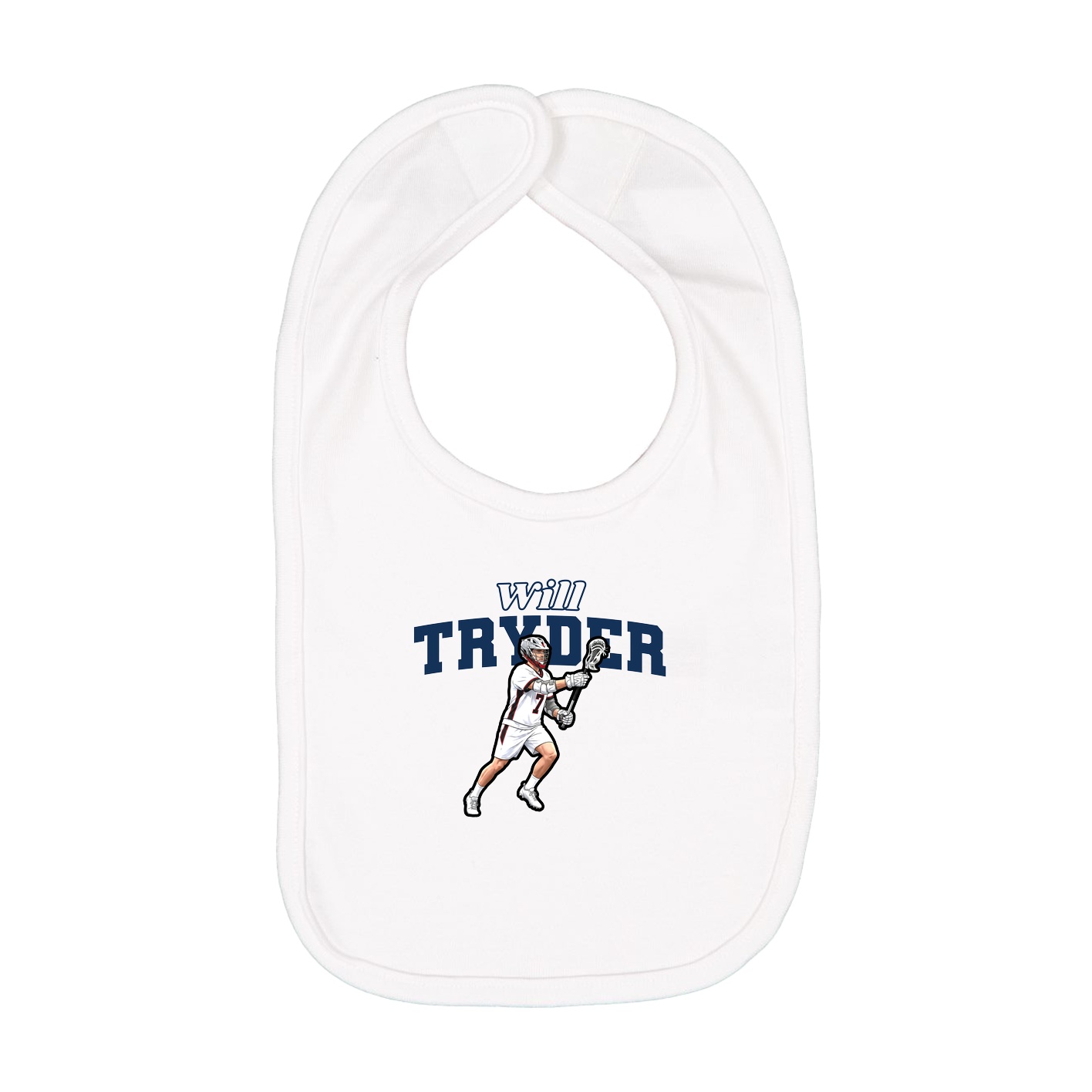 Infant Bib — Name Arch in White