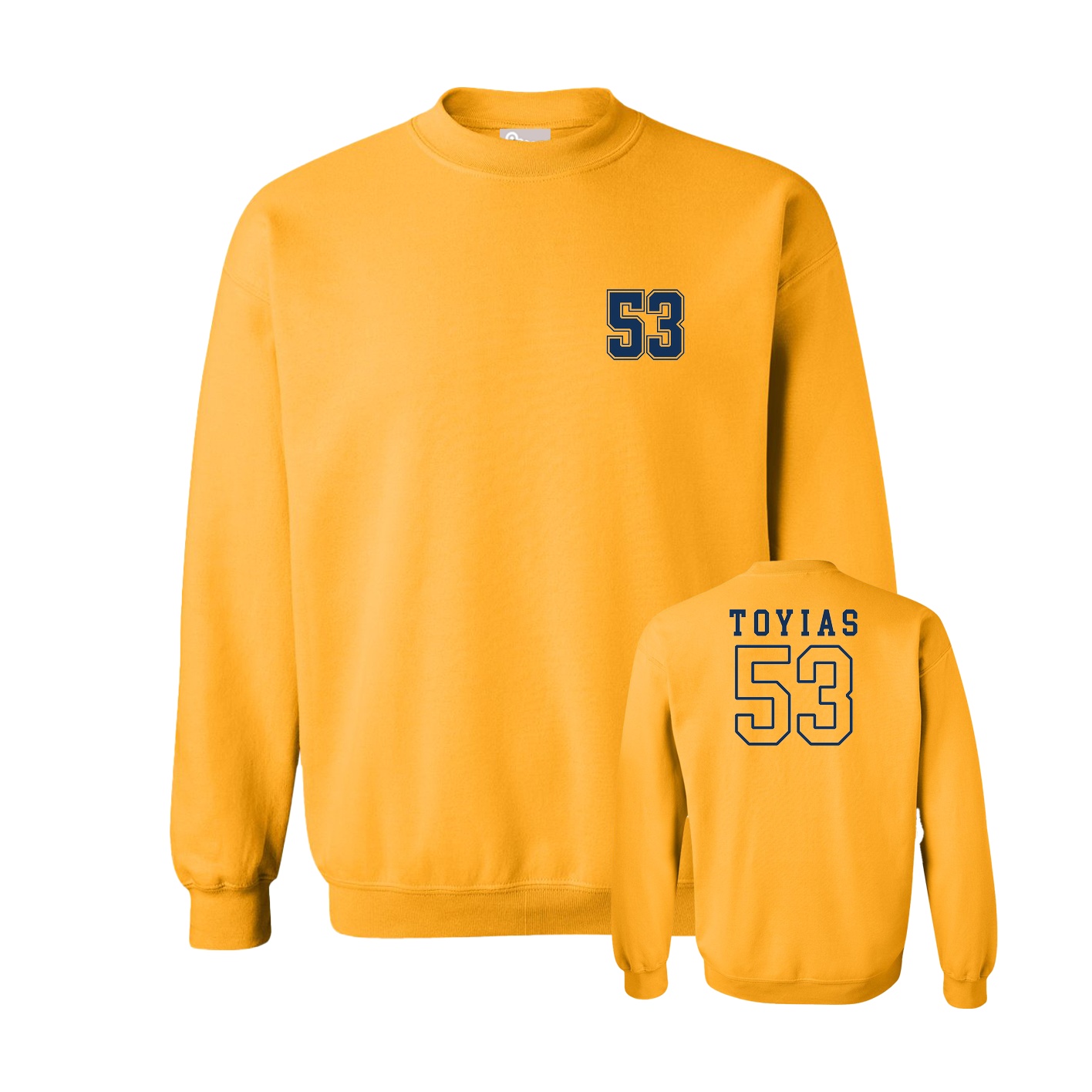 Fleece Crew — Chest Back in Gold
