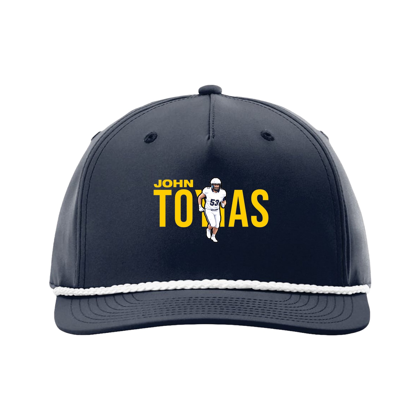 Five-Panel Classic Rope Cap — Player Name in Navy
