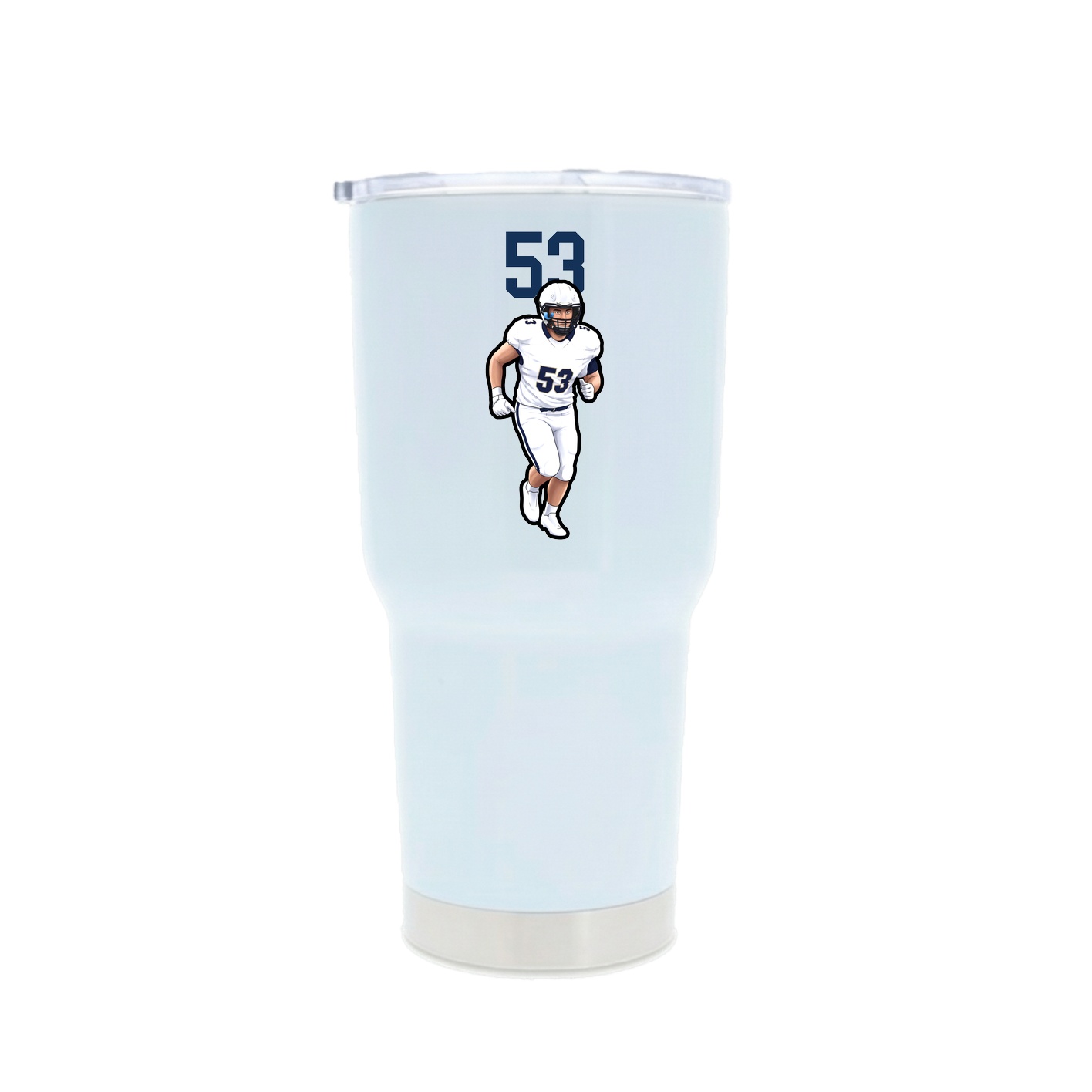 30oz Stainless Steel Tumbler — Number Top in White