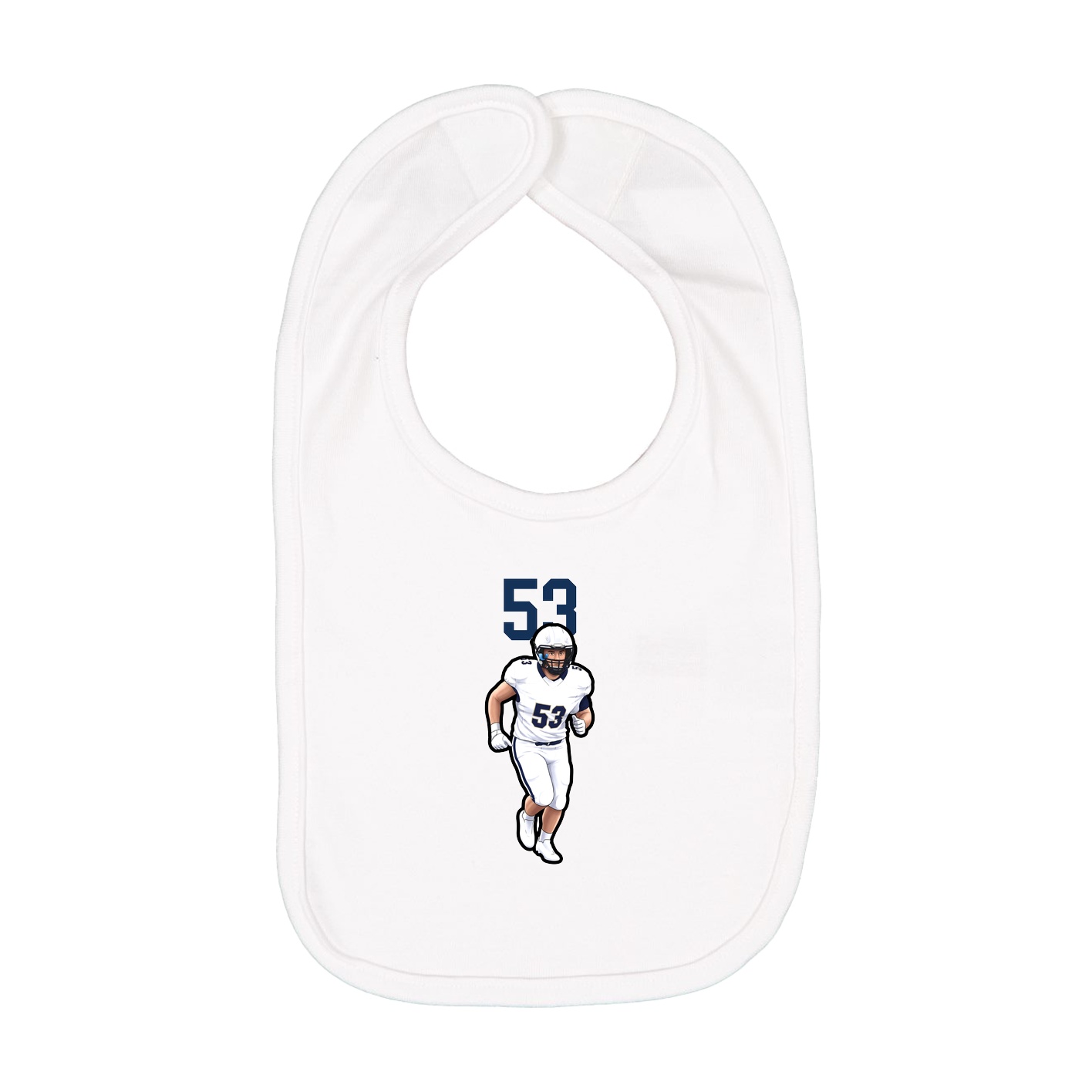 Infant Bib — Number Top in White
