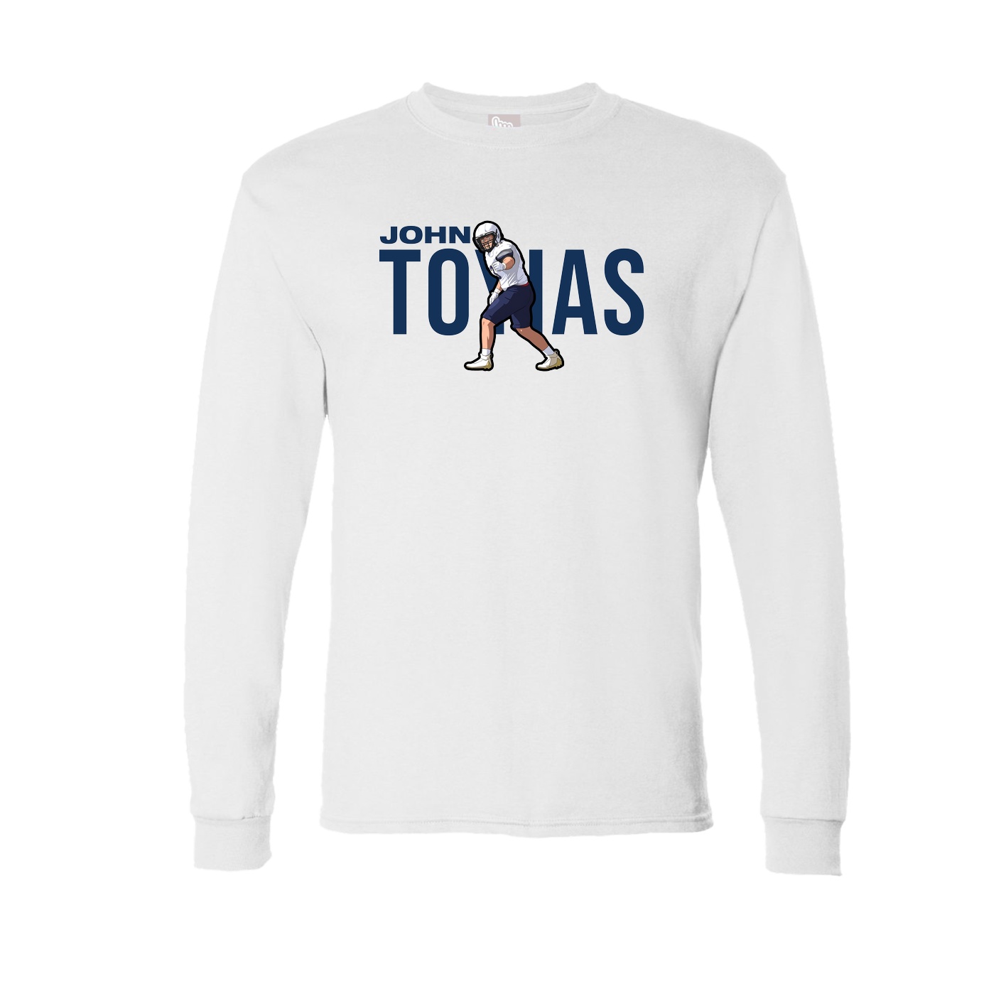 Long Sleeve Tee — Player Name in White