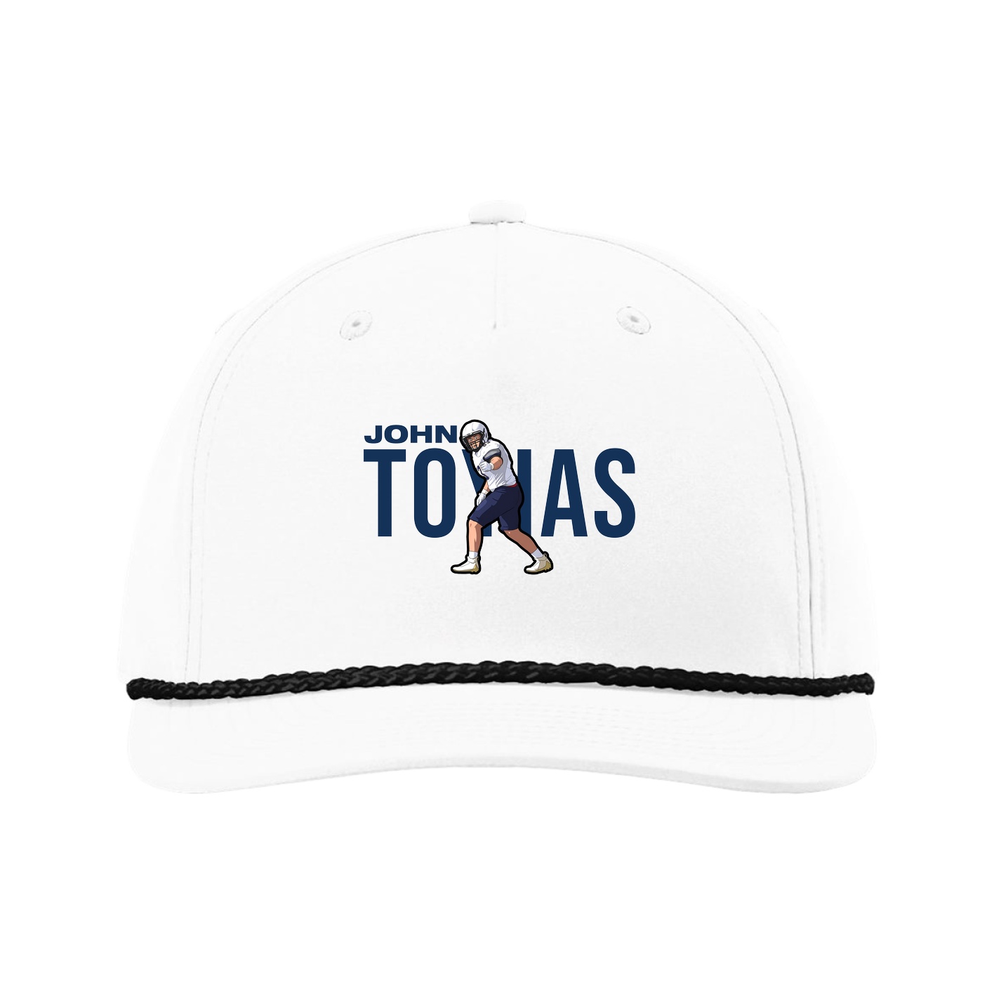 Five-Panel Classic Rope Cap — Player Name in White