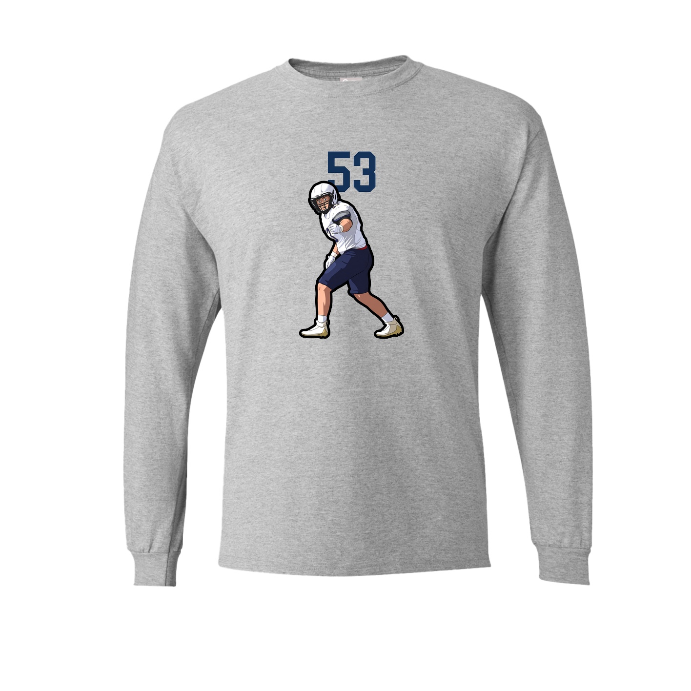 Long Sleeve Tee — Number Top in Grey