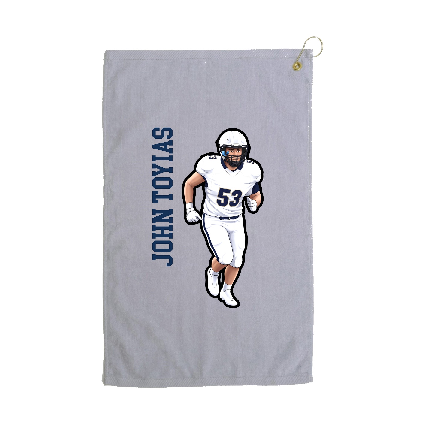 Golf Towel — Name Vertical in Grey
