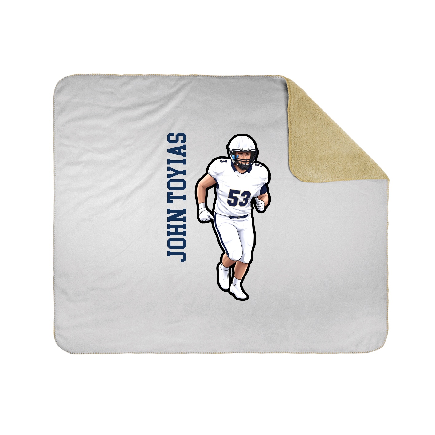 Throw Blanket — Name Vertical in White