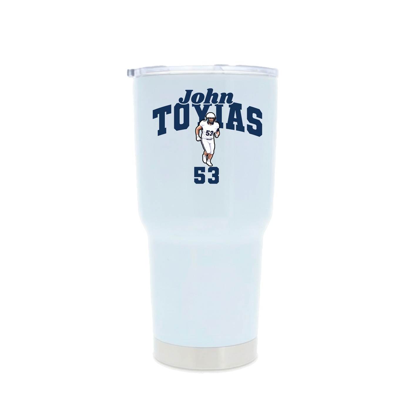 30oz Stainless Steel Tumbler — Signature Arch in White
