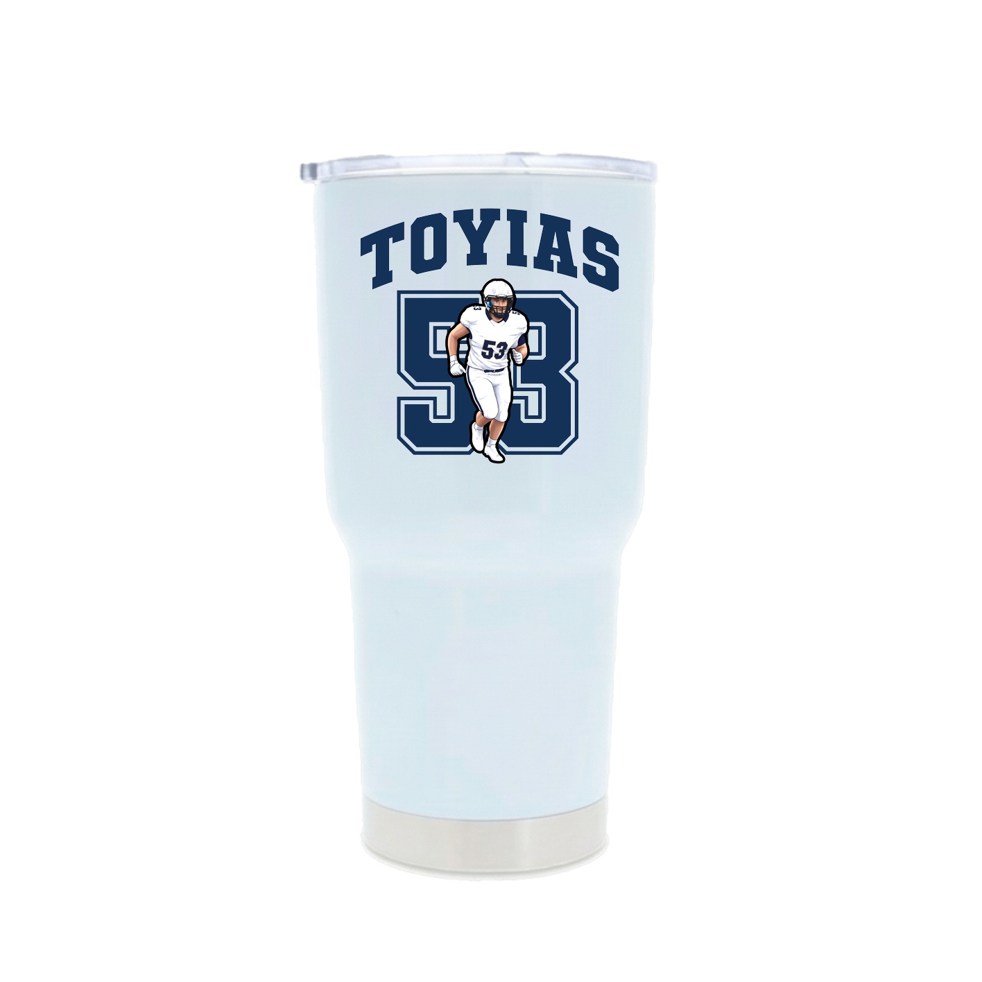 30oz Stainless Steel Tumbler — Number in White