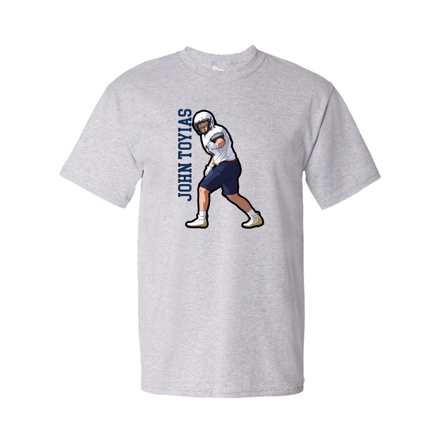 Tee — Name Vertical in Grey