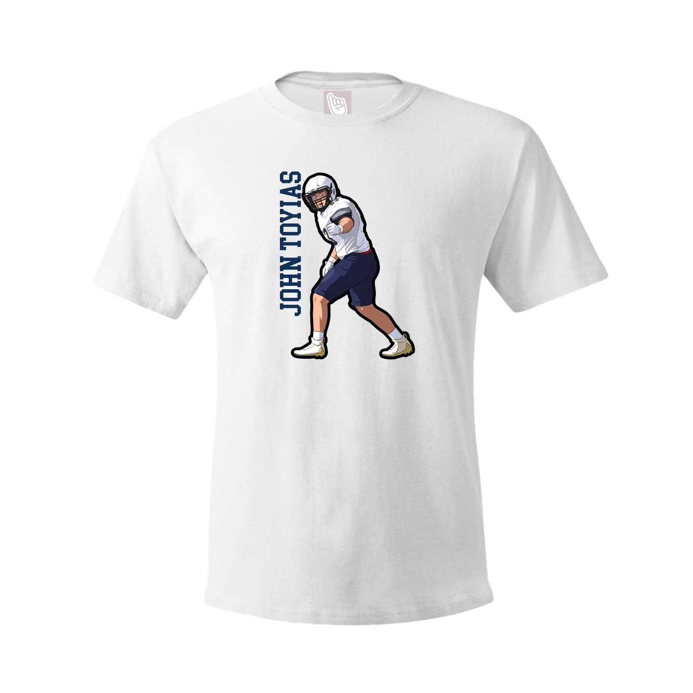 Youth Tee — Name Vertical in White