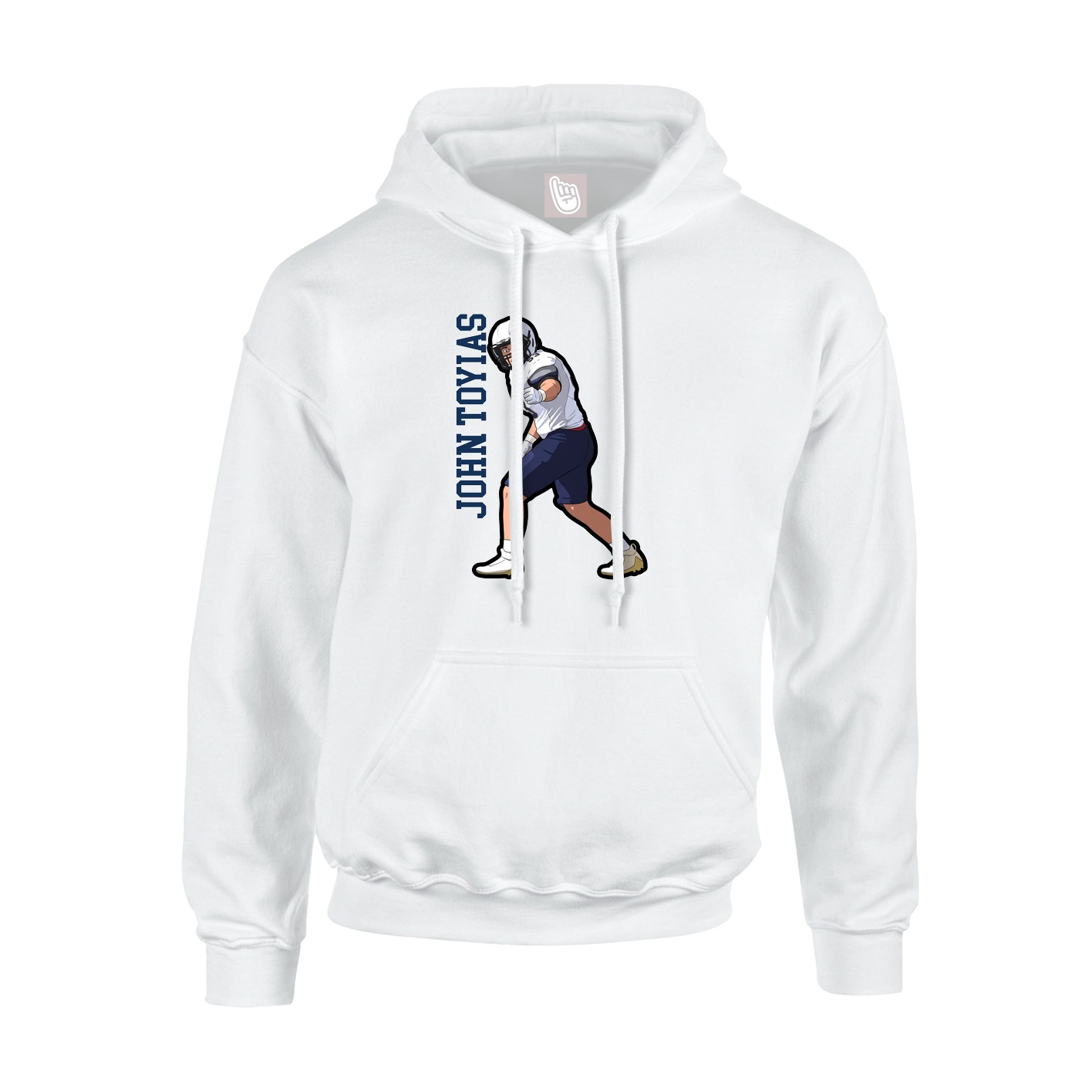 Youth Hoodie — Name Vertical in White