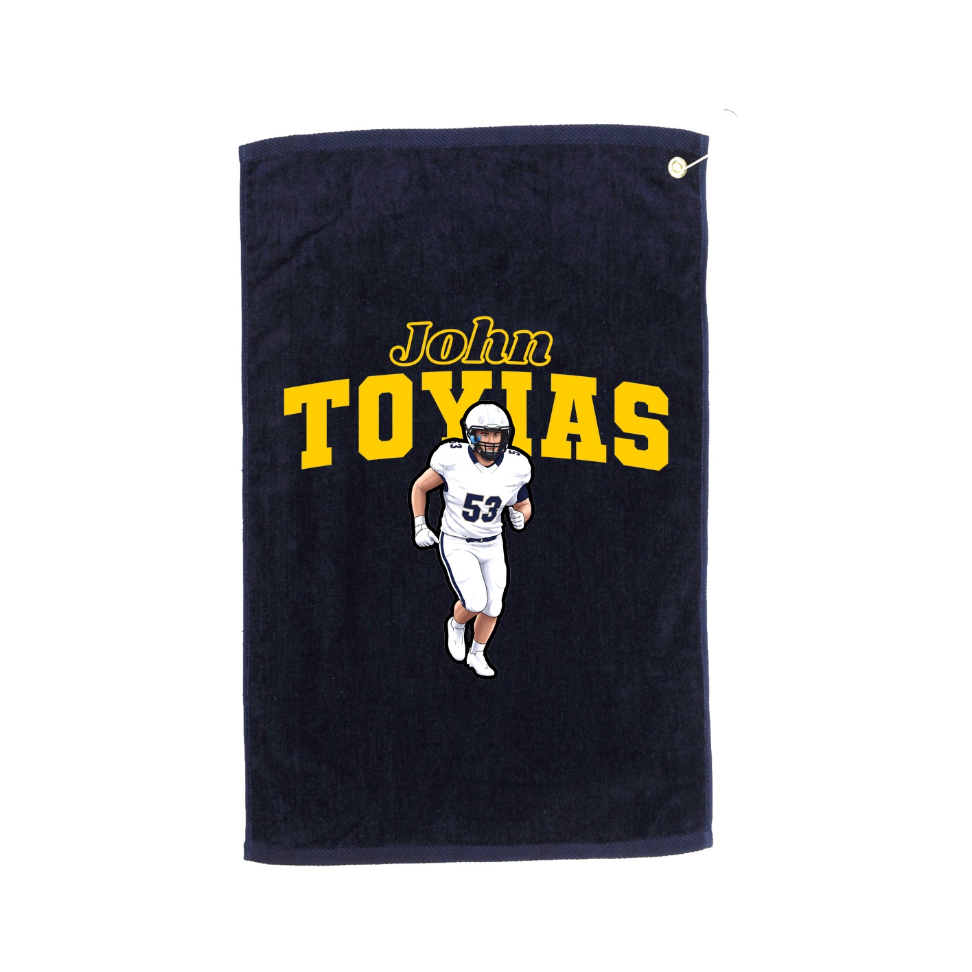 Golf Towel — Name Arch in Navy