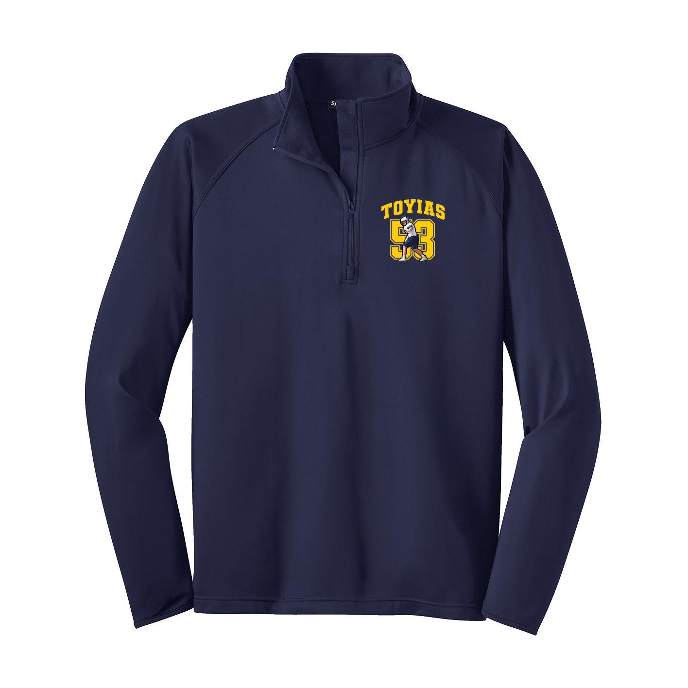 Q-Zip Pullover — Number in Navy