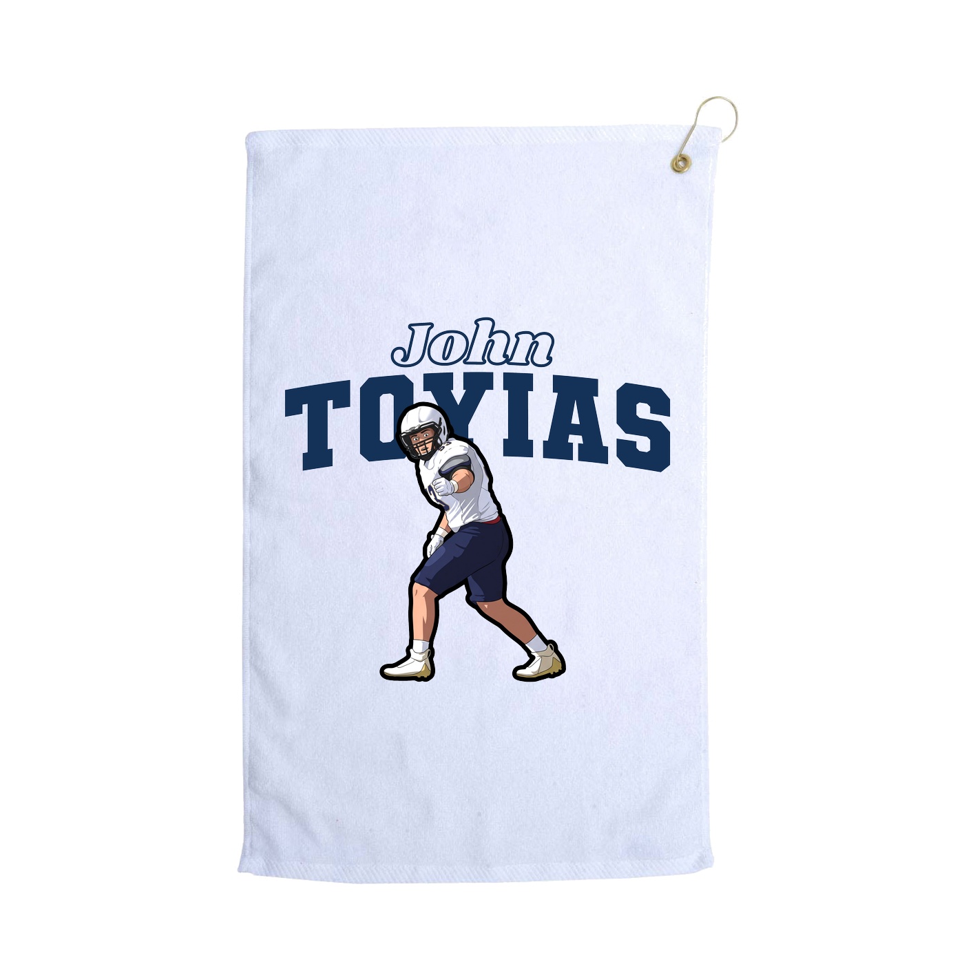 Golf Towel — Name Arch in White