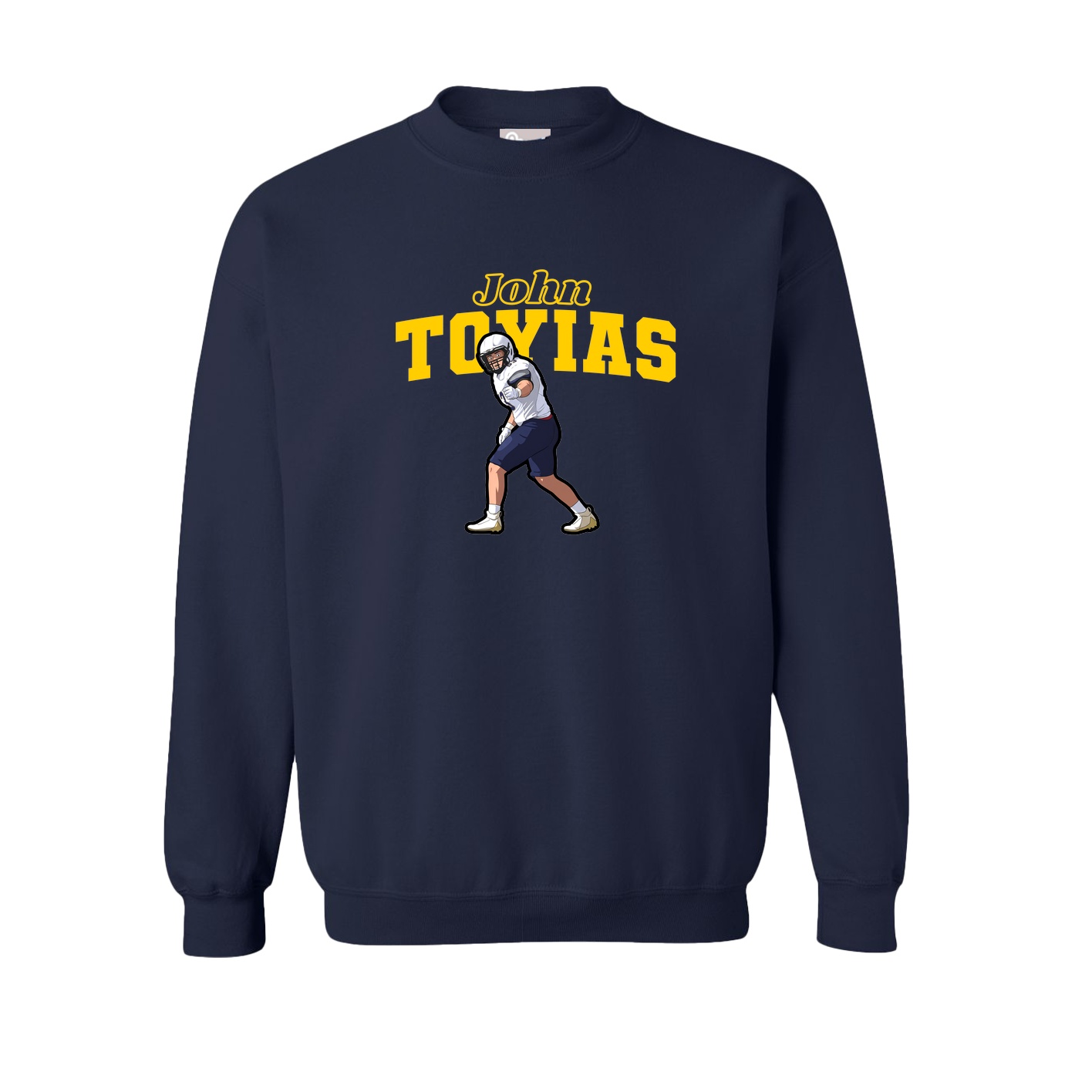 Fleece Crew — Name Arch in Navy