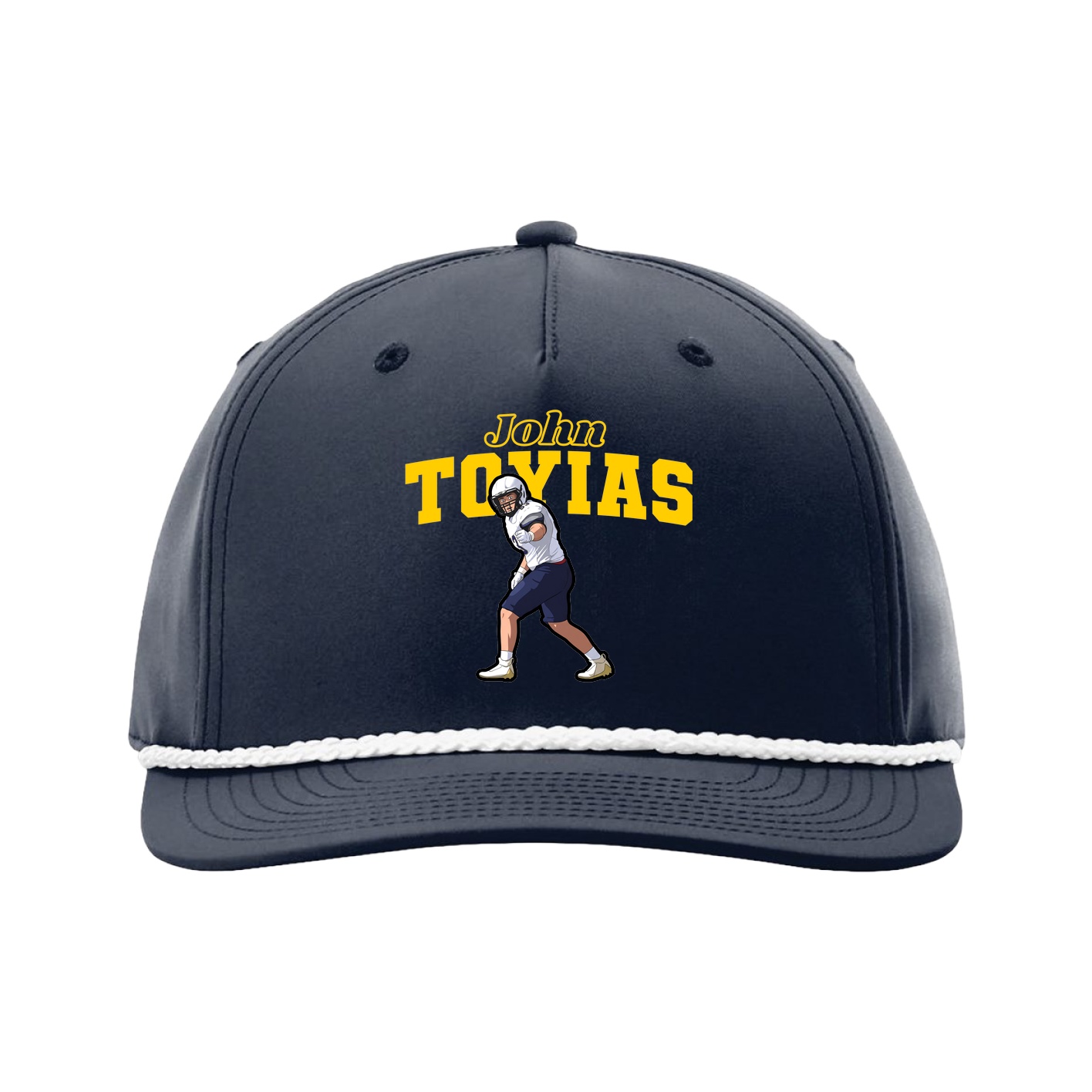Five-Panel Classic Rope Cap — Name Arch in Navy