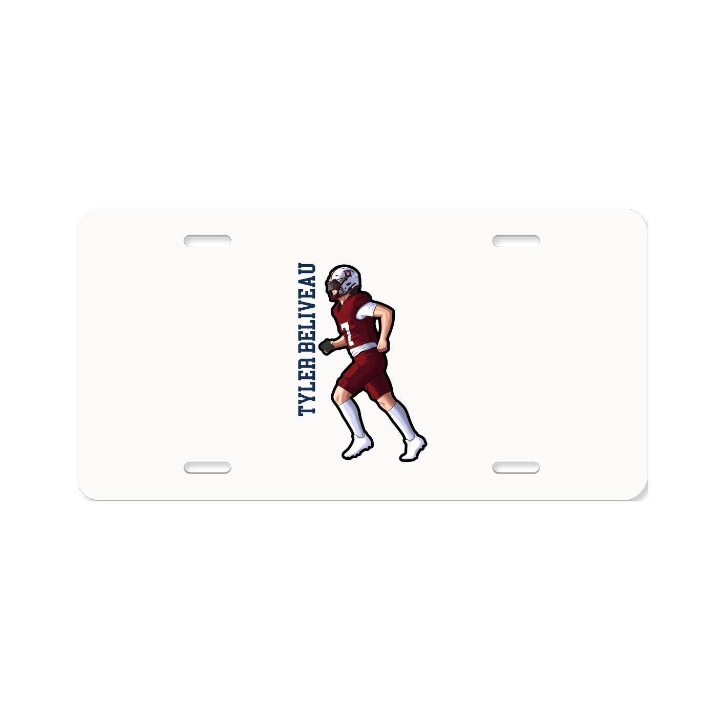 License Plate — Name Vertical in Classic