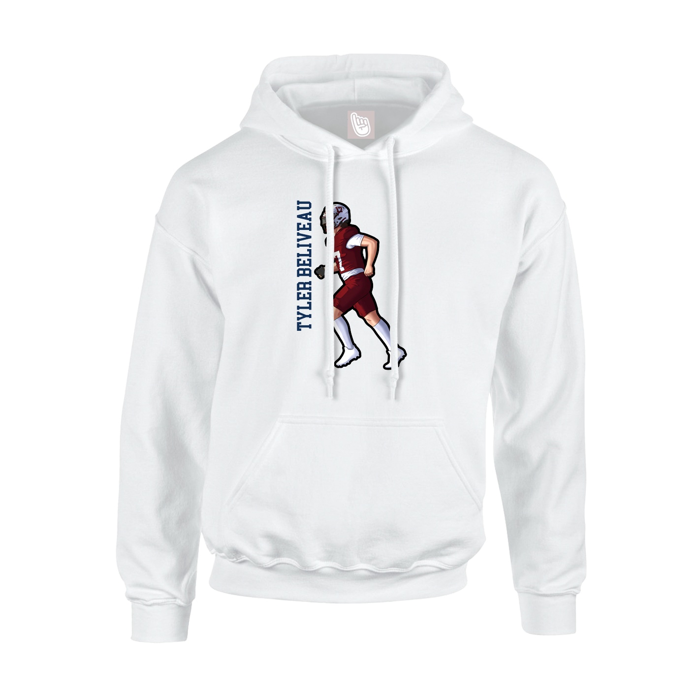 Hoodie — Name Vertical in White