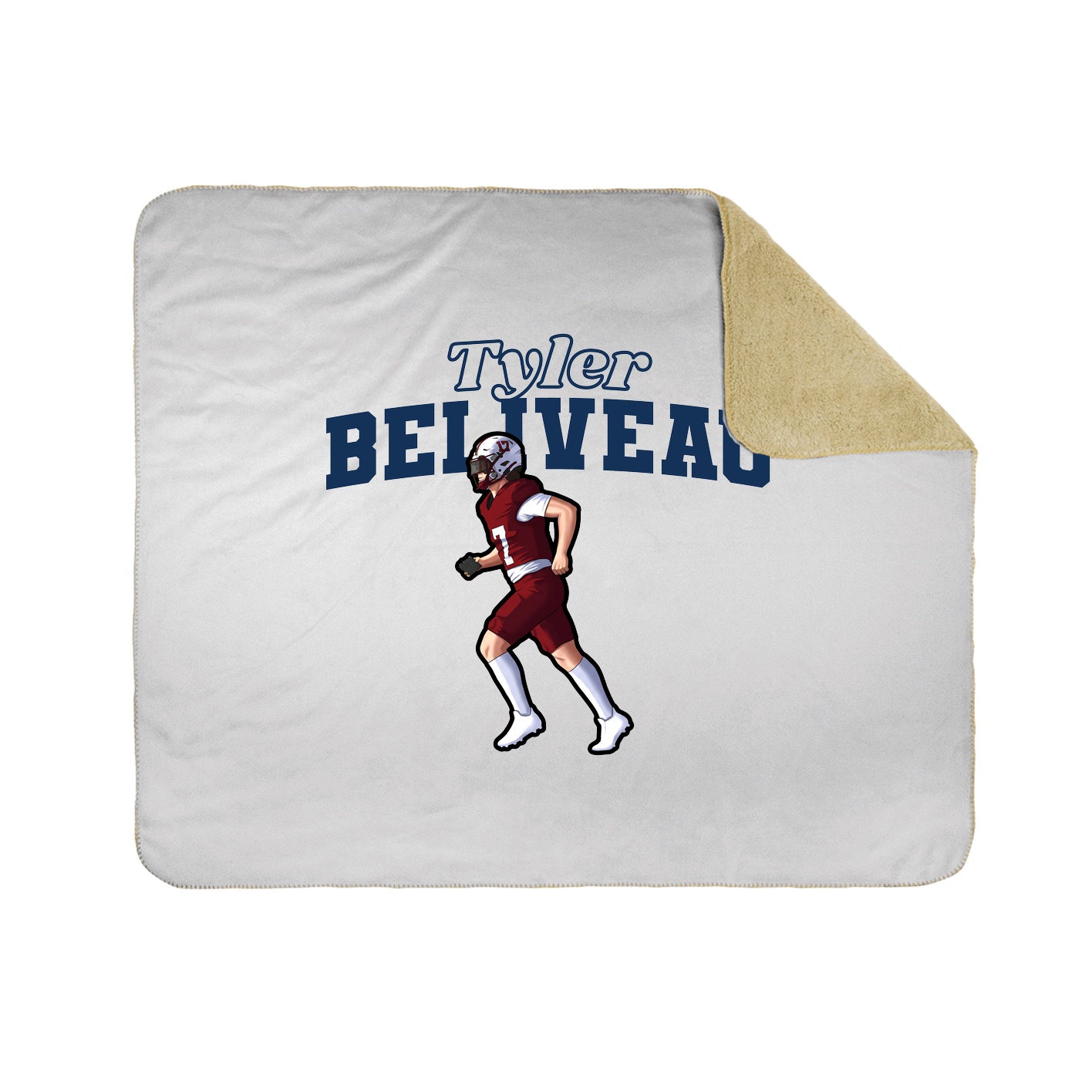 Throw Blanket — Name Arch in White