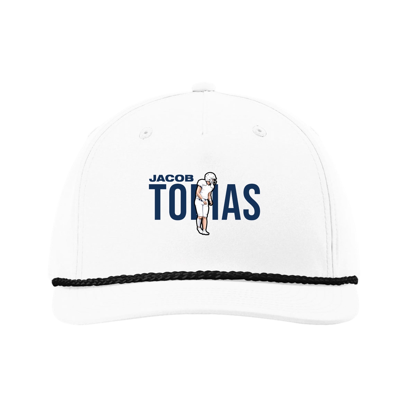 Five-Panel Classic Rope Cap — Player Name in White