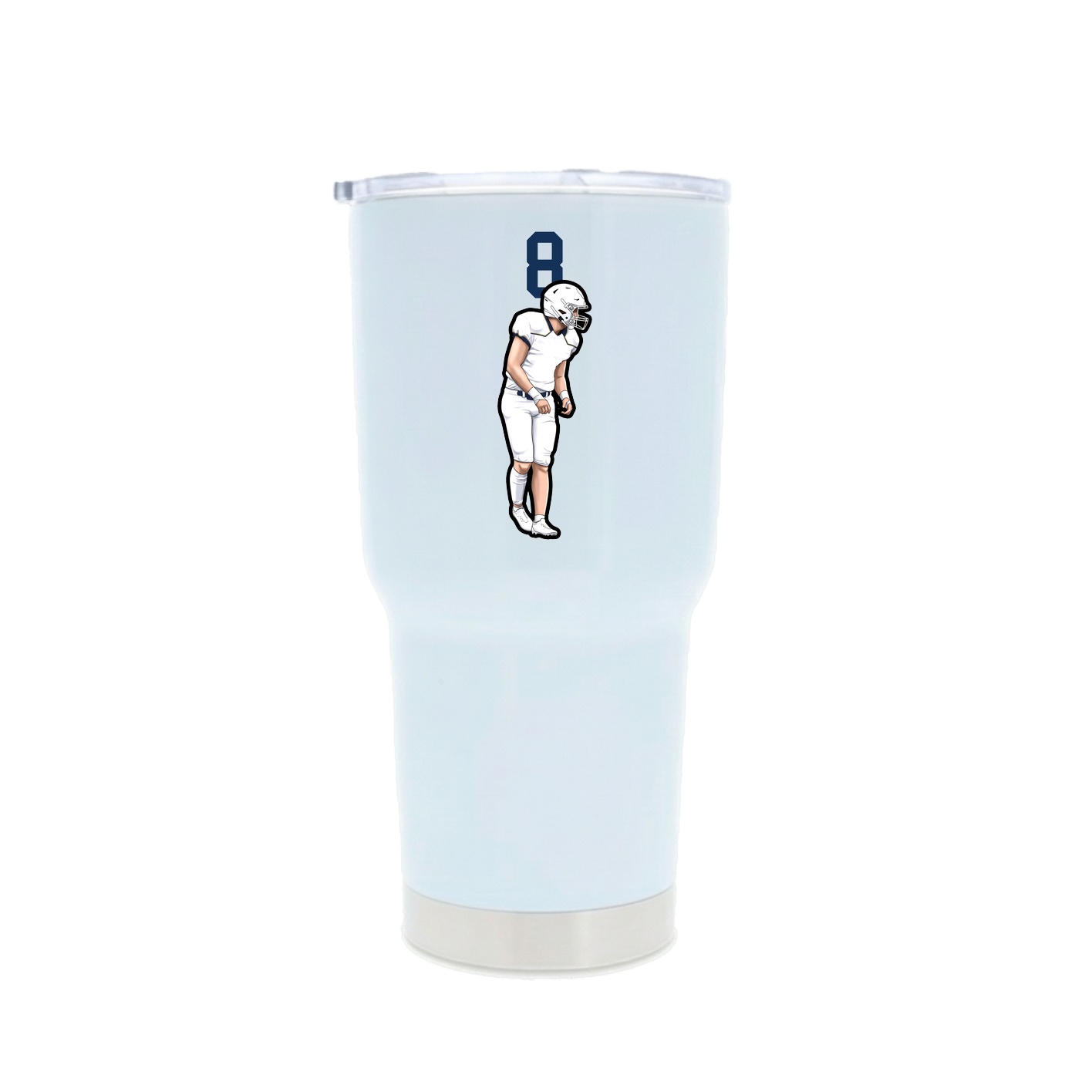 30oz Stainless Steel Tumbler — Number Top in White