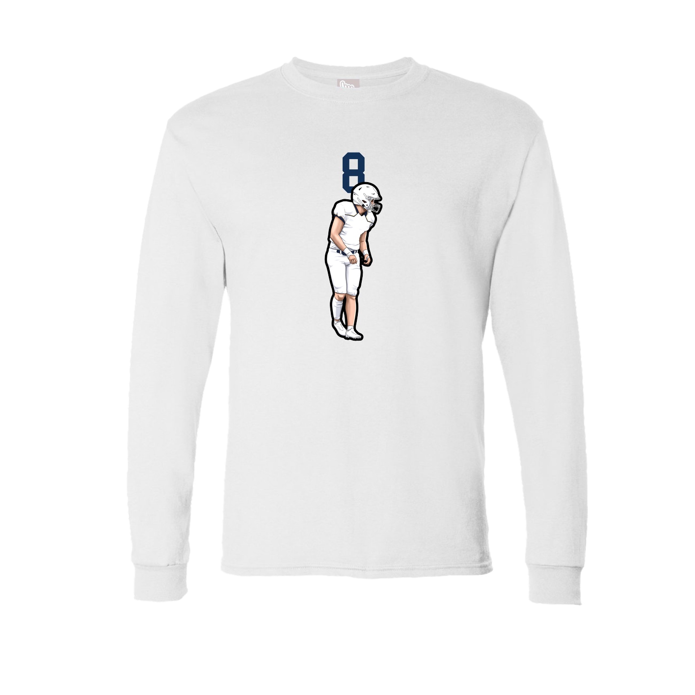 Long Sleeve Tee — Number Top in White