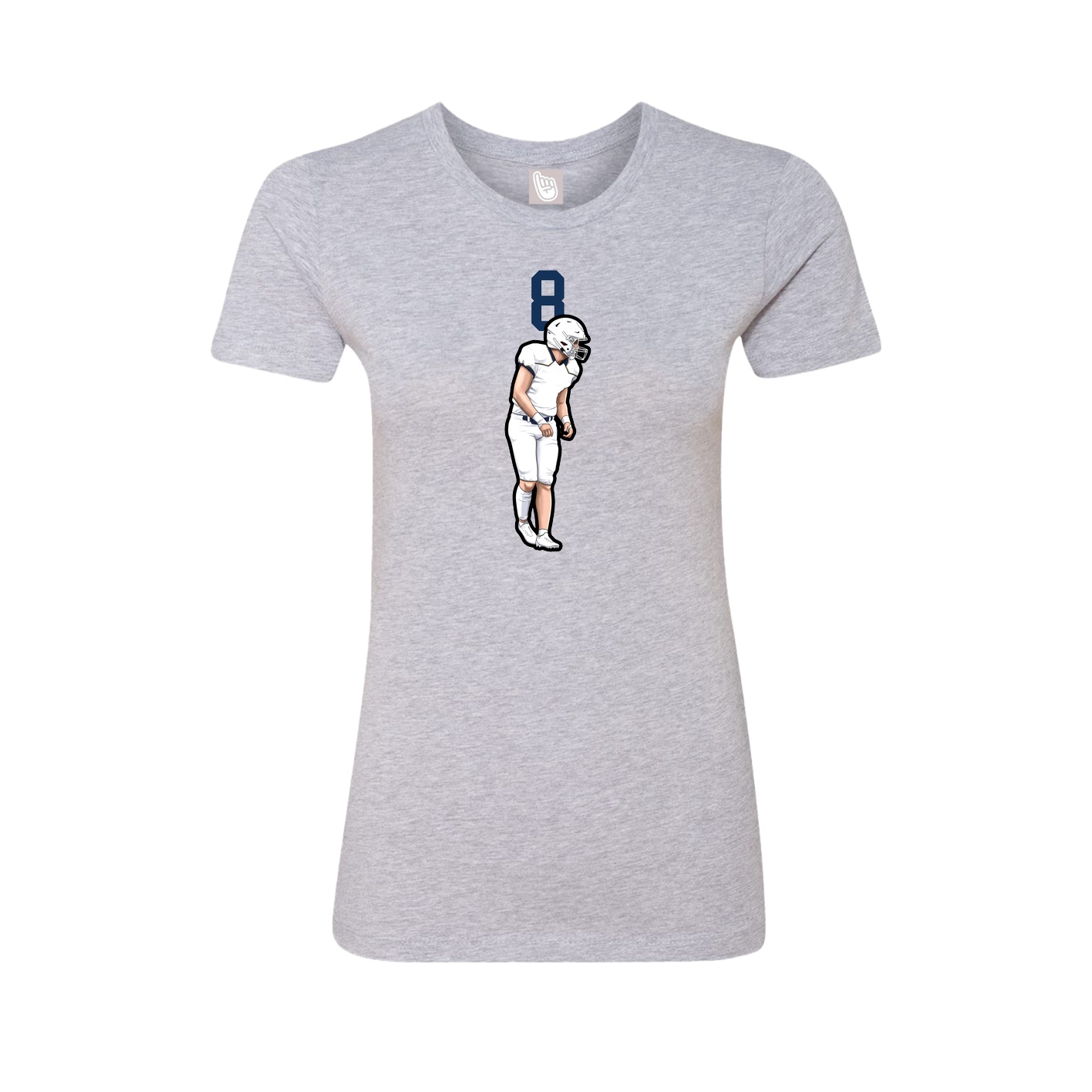 Fitted Women's Tee — Number Top in Grey