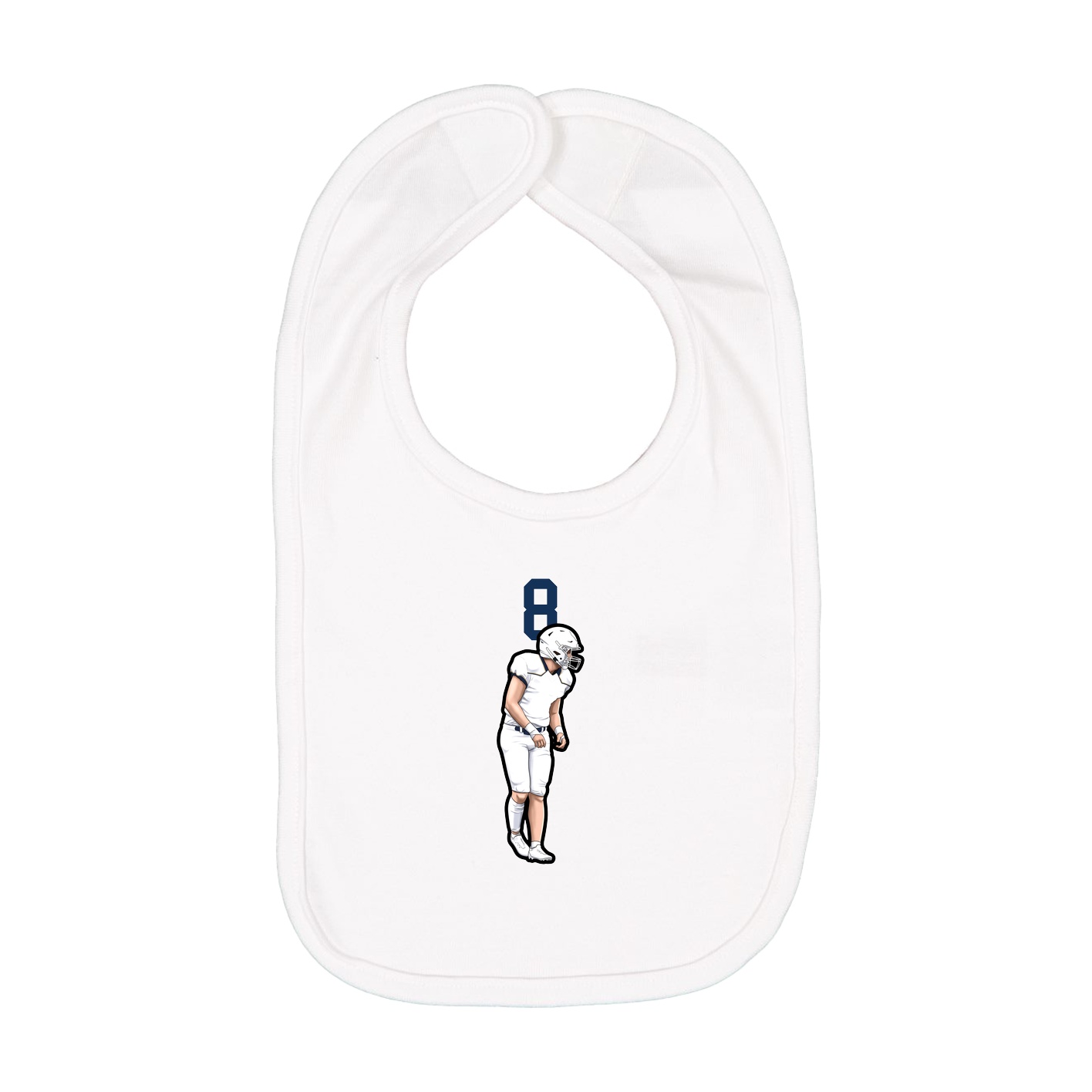 Infant Bib — Number Top in White