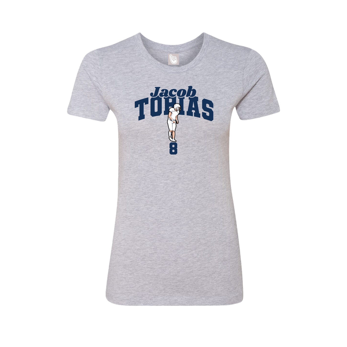 Fitted Women's Tee — Signature Arch in Grey