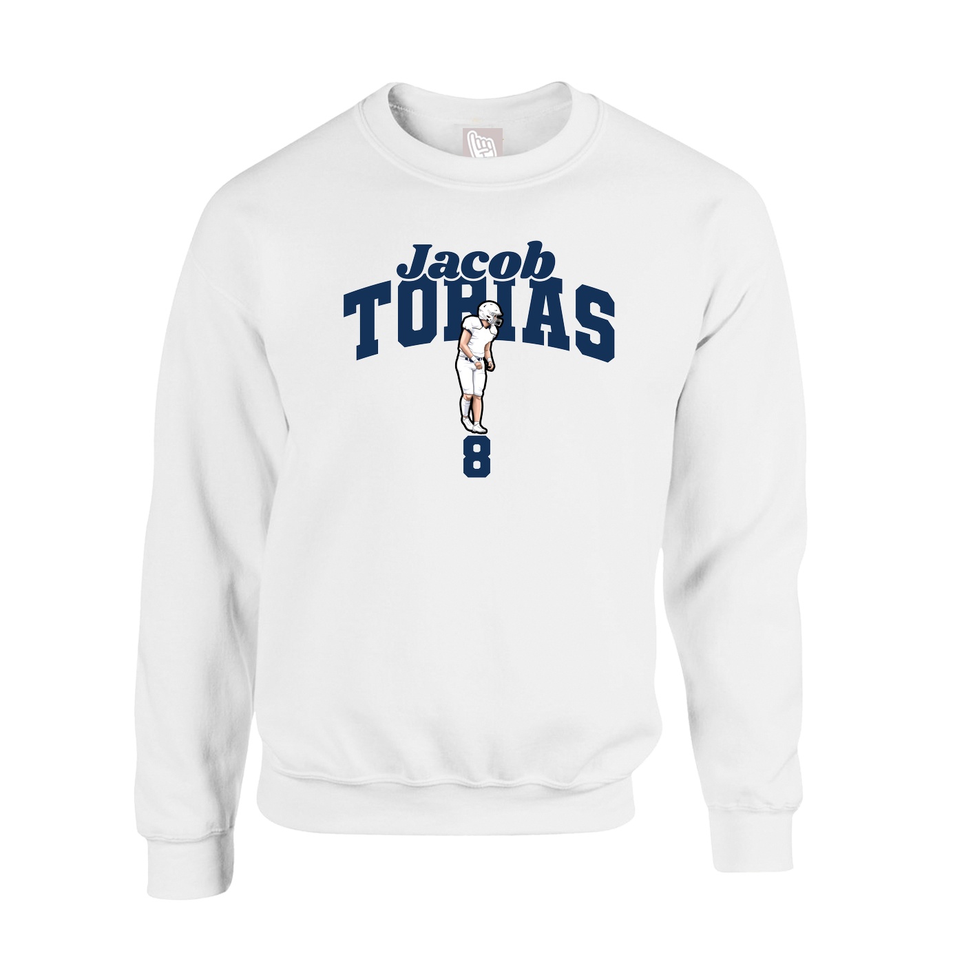Fleece Crew — Signature Arch in White