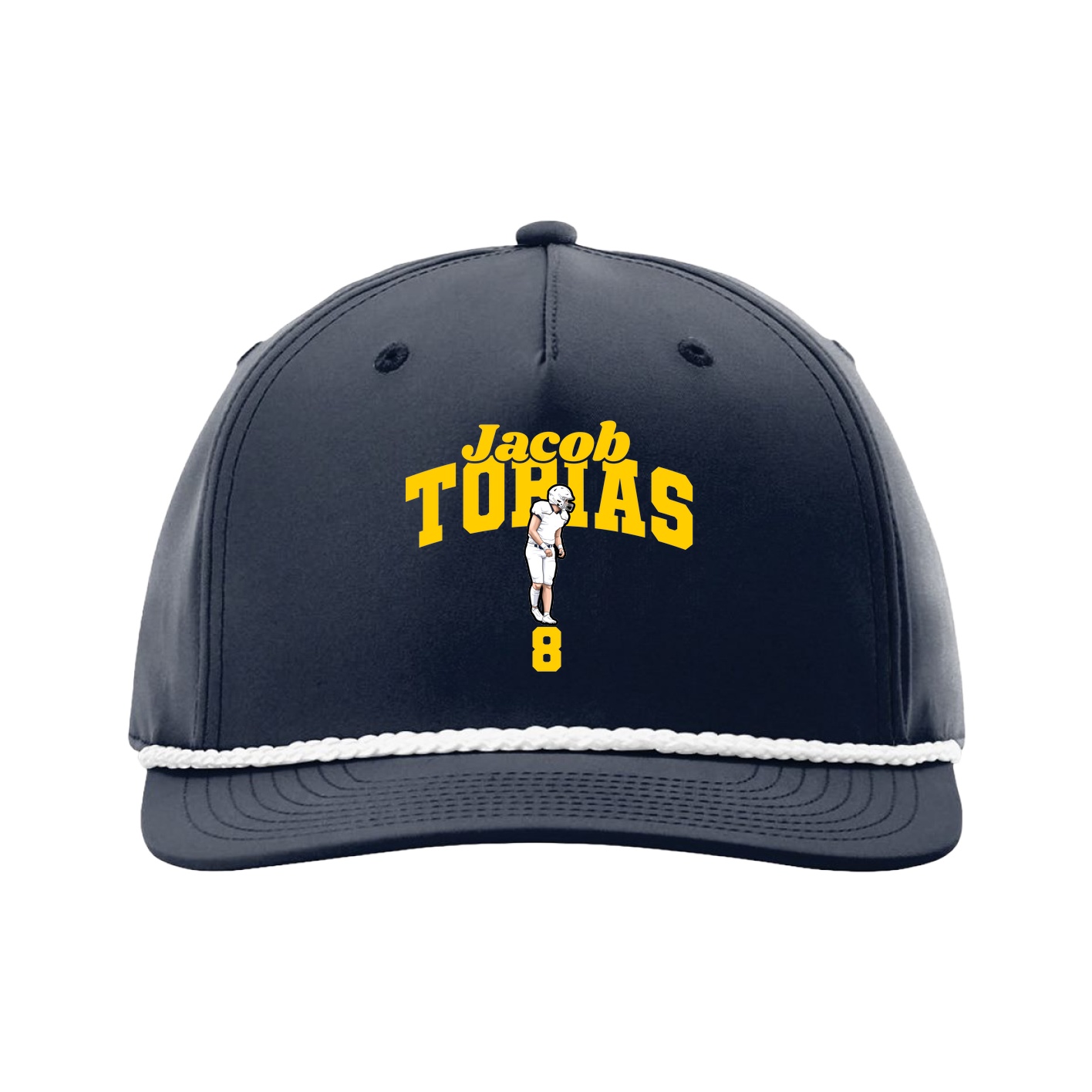 Five-Panel Classic Rope Cap — Signature Arch in Navy