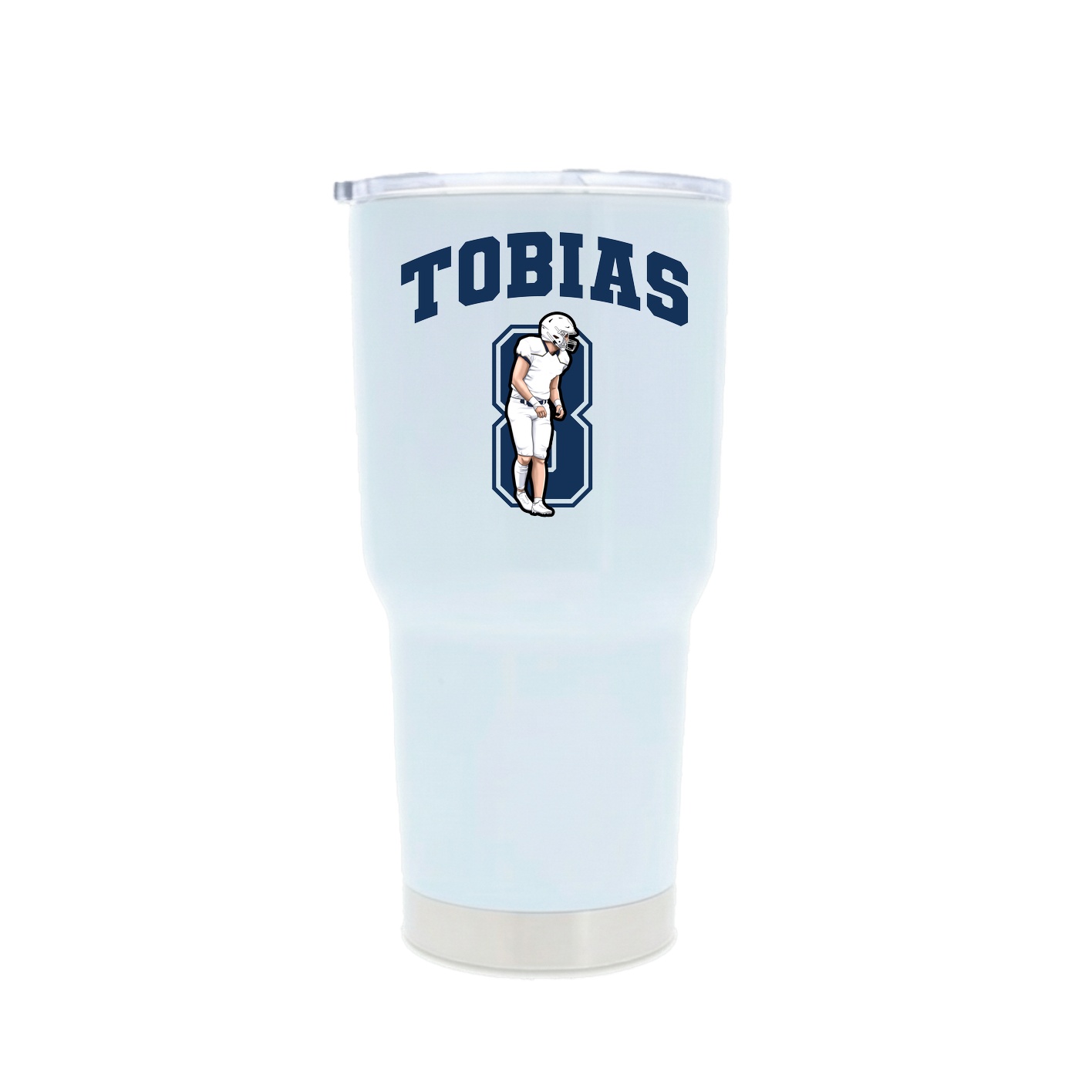 30oz Stainless Steel Tumbler — Number in White