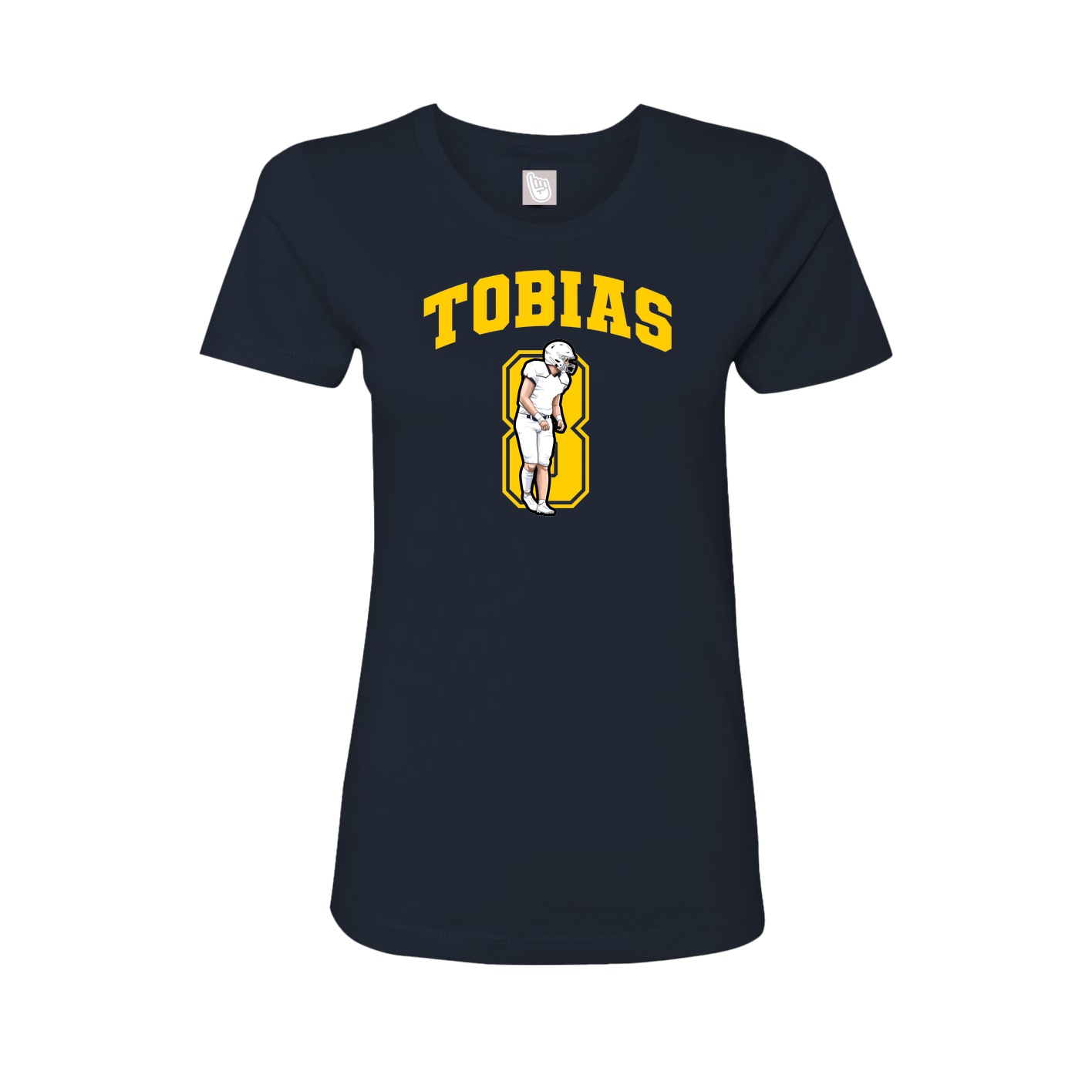 Fitted Women's Tee — Number in Navy