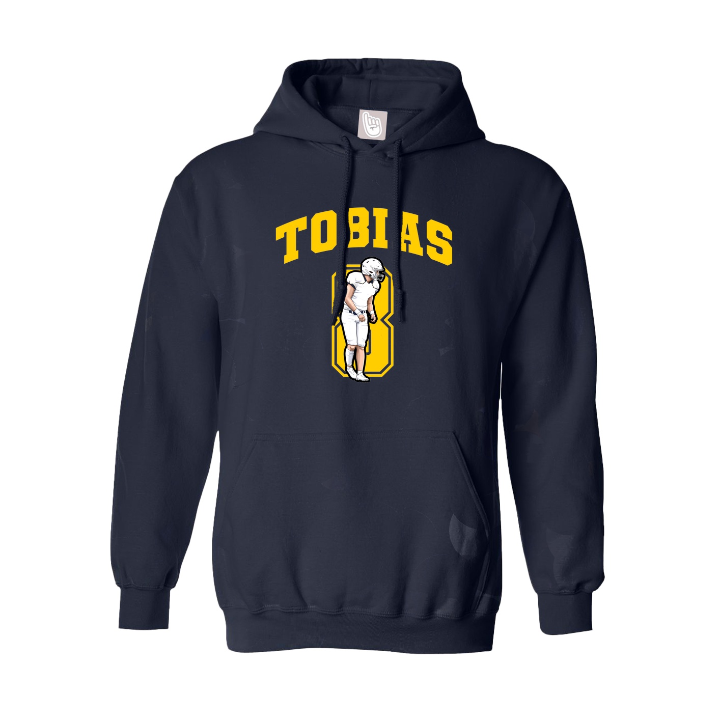 Youth Hoodie — Number in Navy