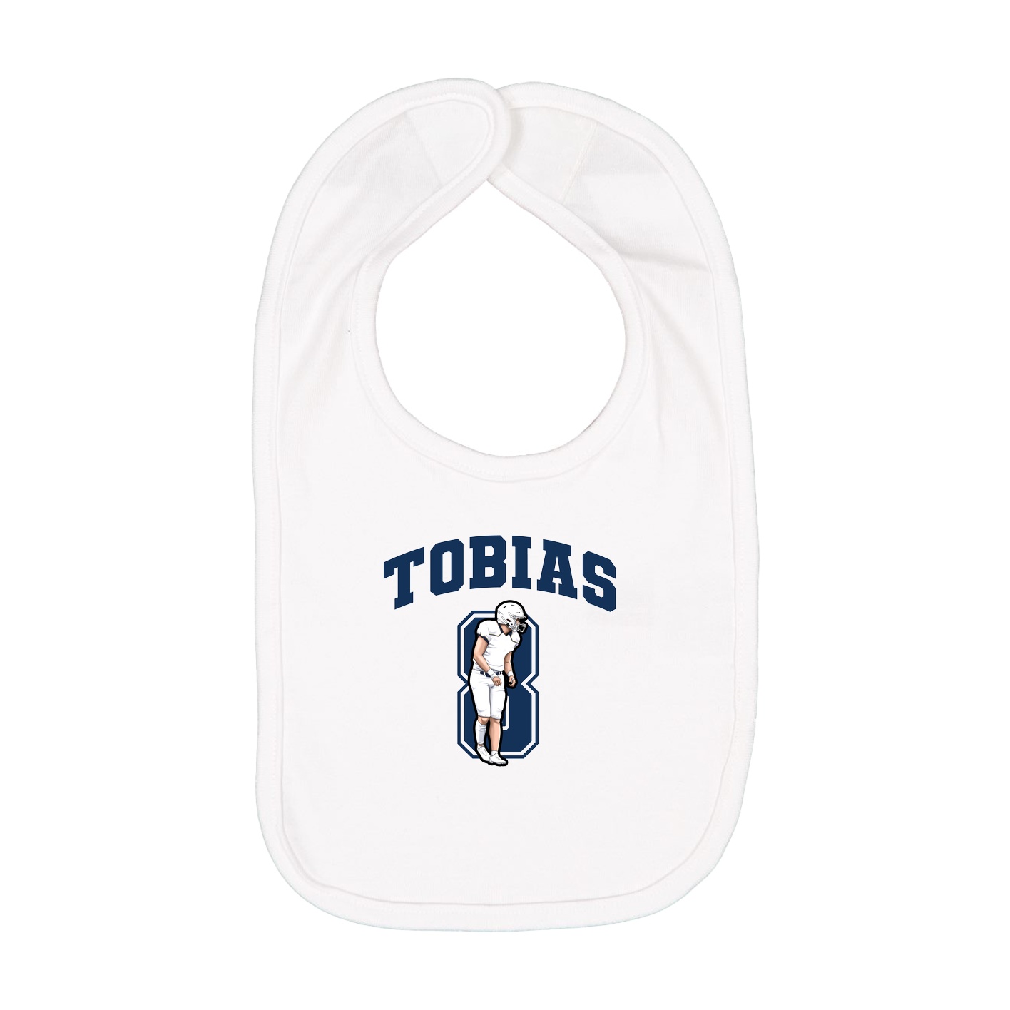 Infant Bib — Number in White