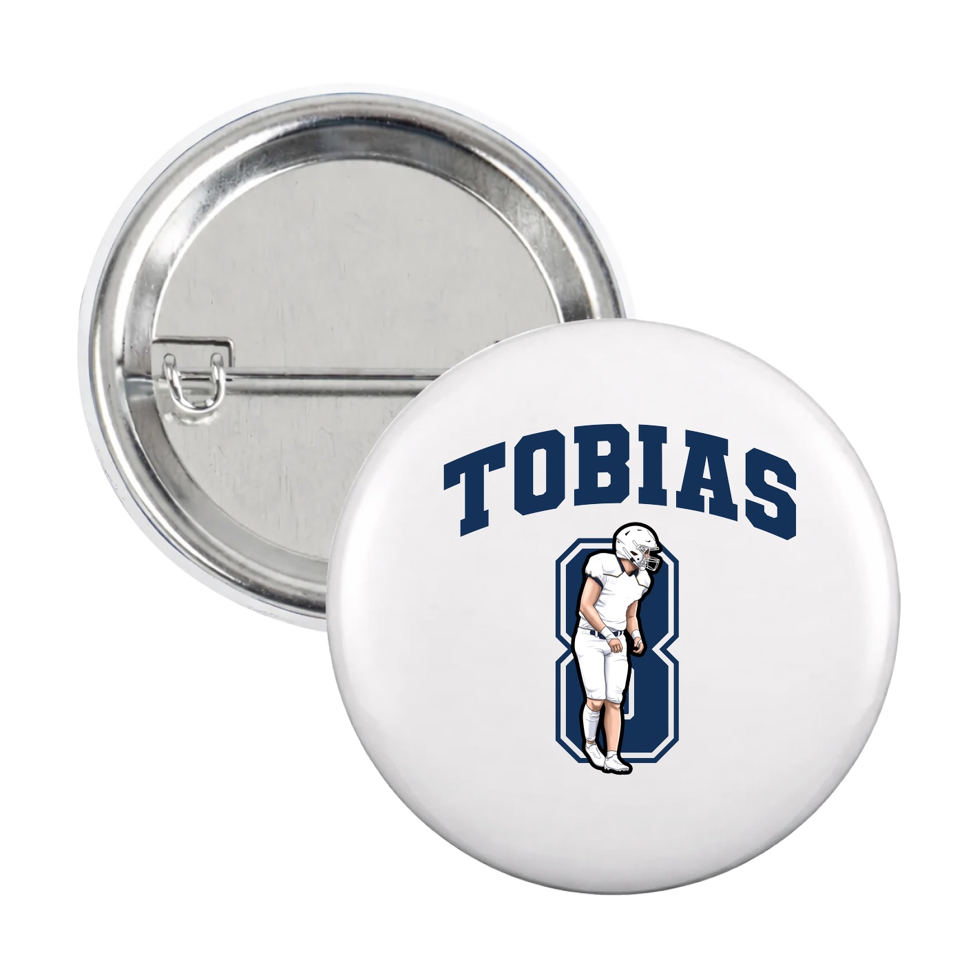 Game Day Button — Number in White