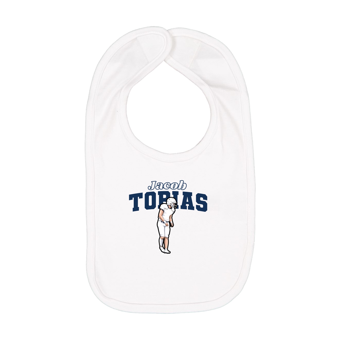 Infant Bib — Name Arch in White