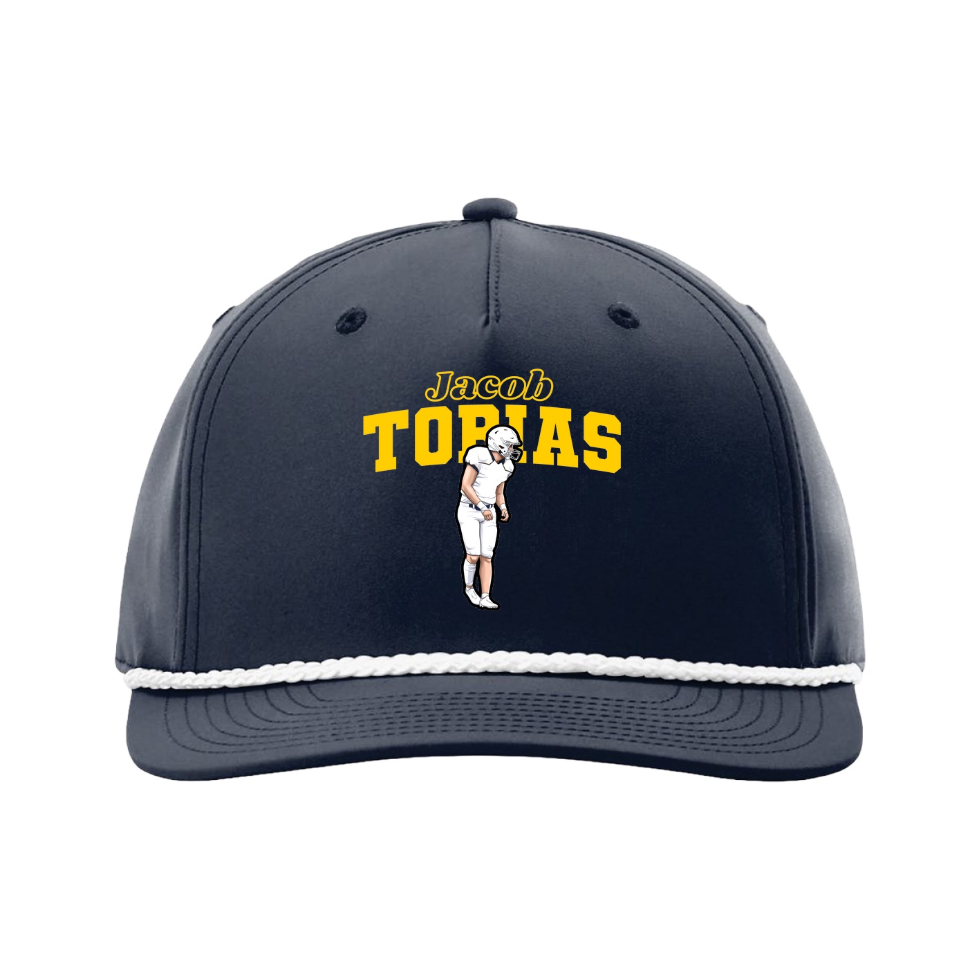Five-Panel Classic Rope Cap — Name Arch in Navy