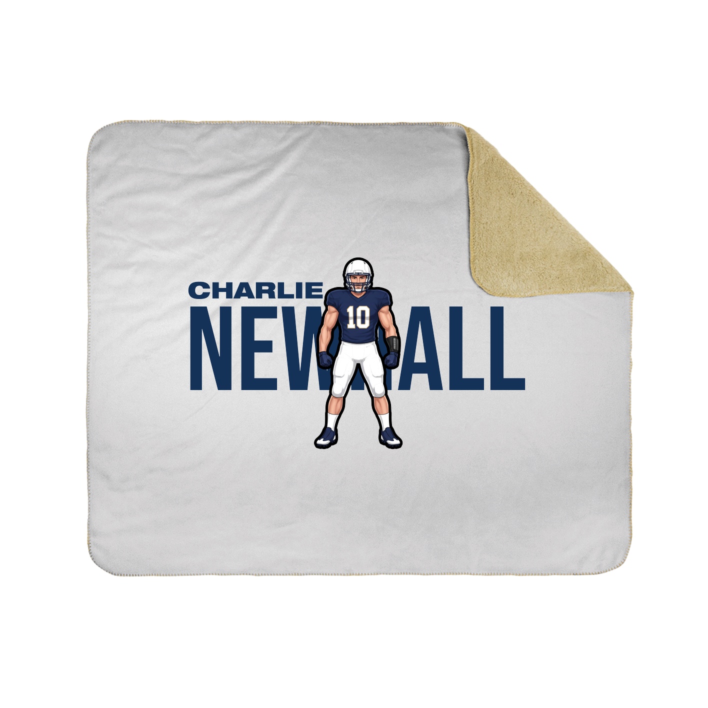 Throw Blanket — Player Name in White