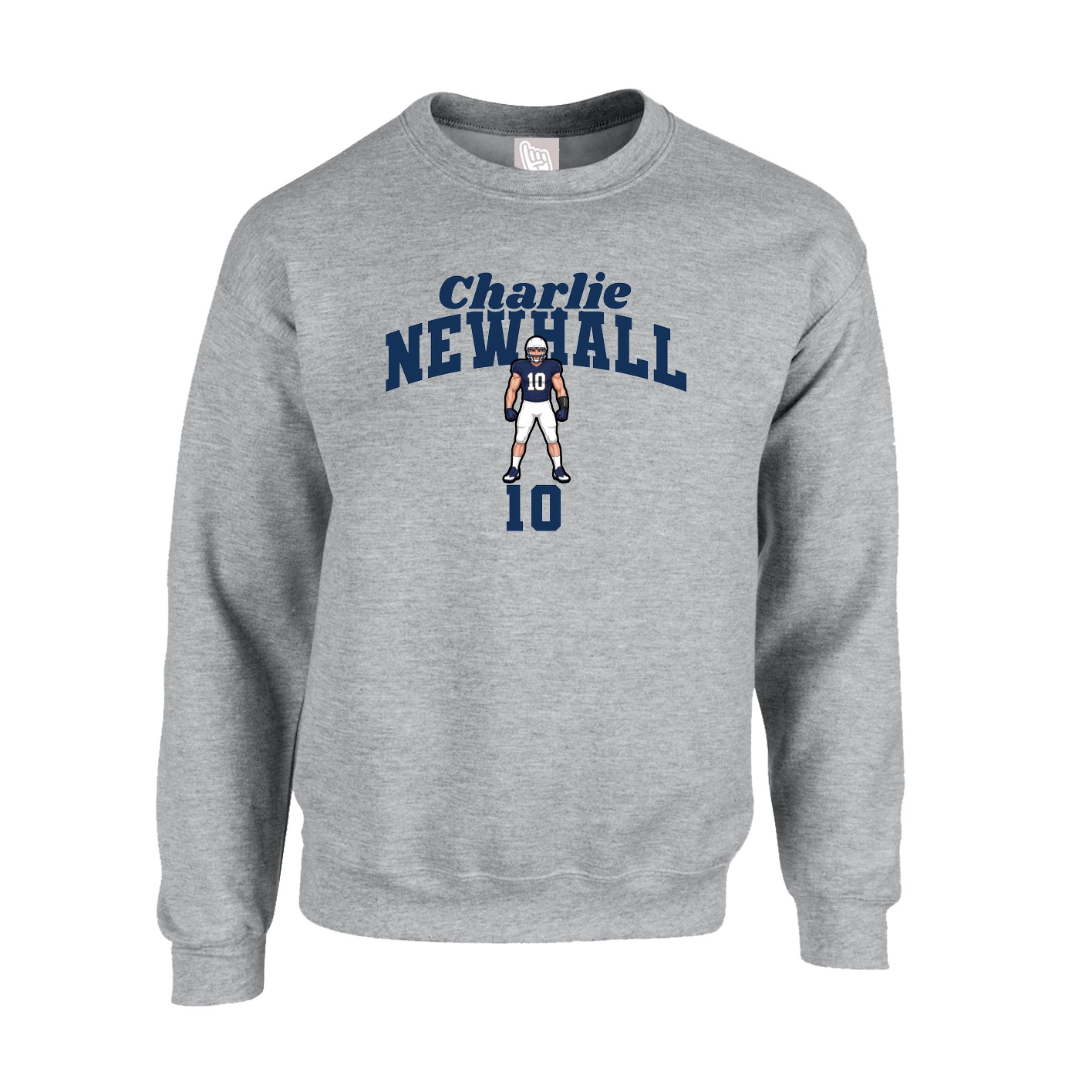 Fleece Crew — Signature Arch in Grey
