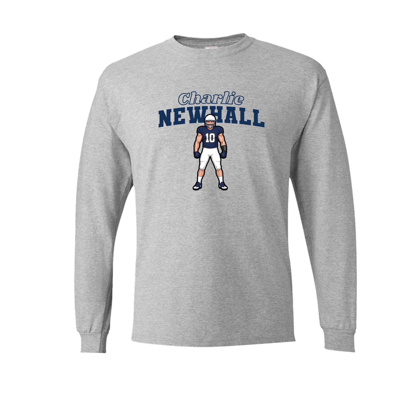 Long Sleeve Tee — Name Arch in Grey