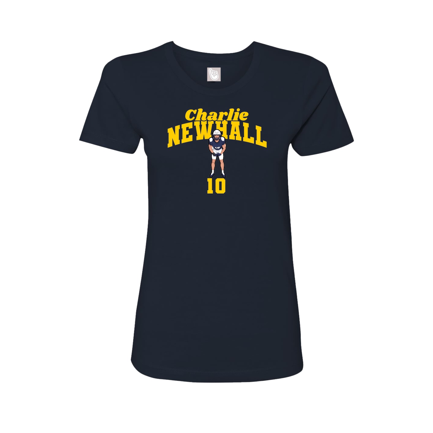 Fitted Women's Tee — Signature Arch in Navy
