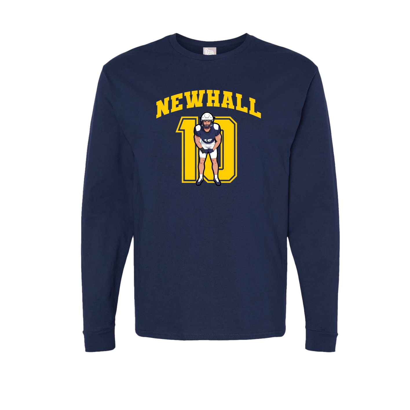Long Sleeve Tee — Number in Navy